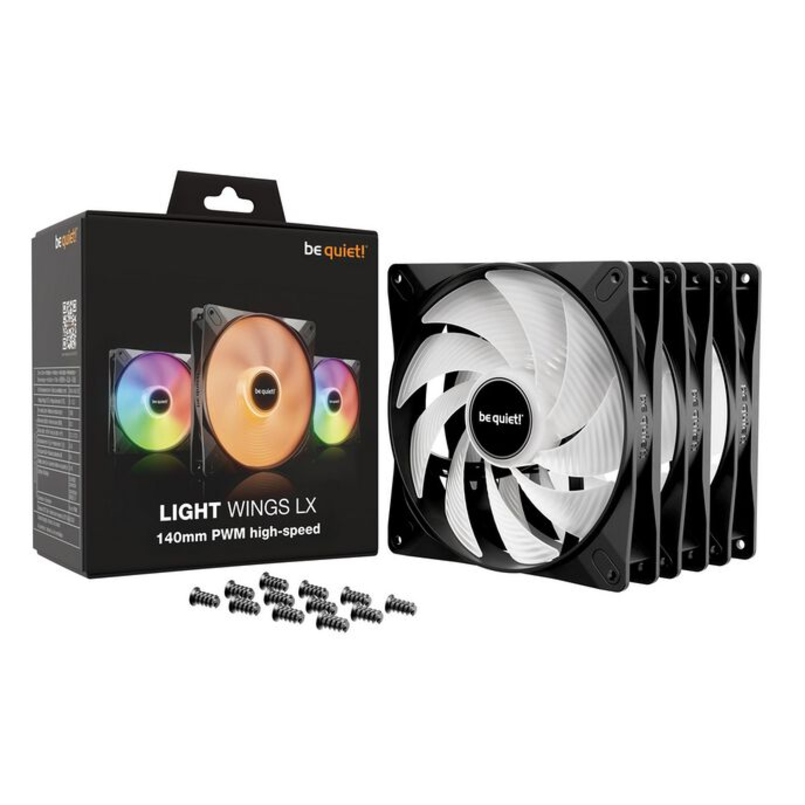 be Quiet LIGHT WINGS LX 140mm PWM High-speed Triple Pack Housing Fan