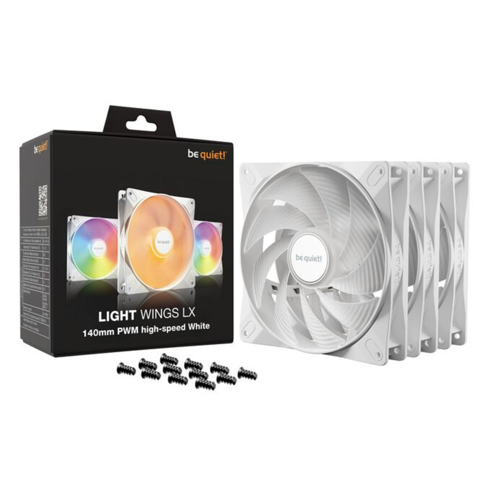be Quiet Fan 140mm Light Wings LX PWM H. Speed 3x White
