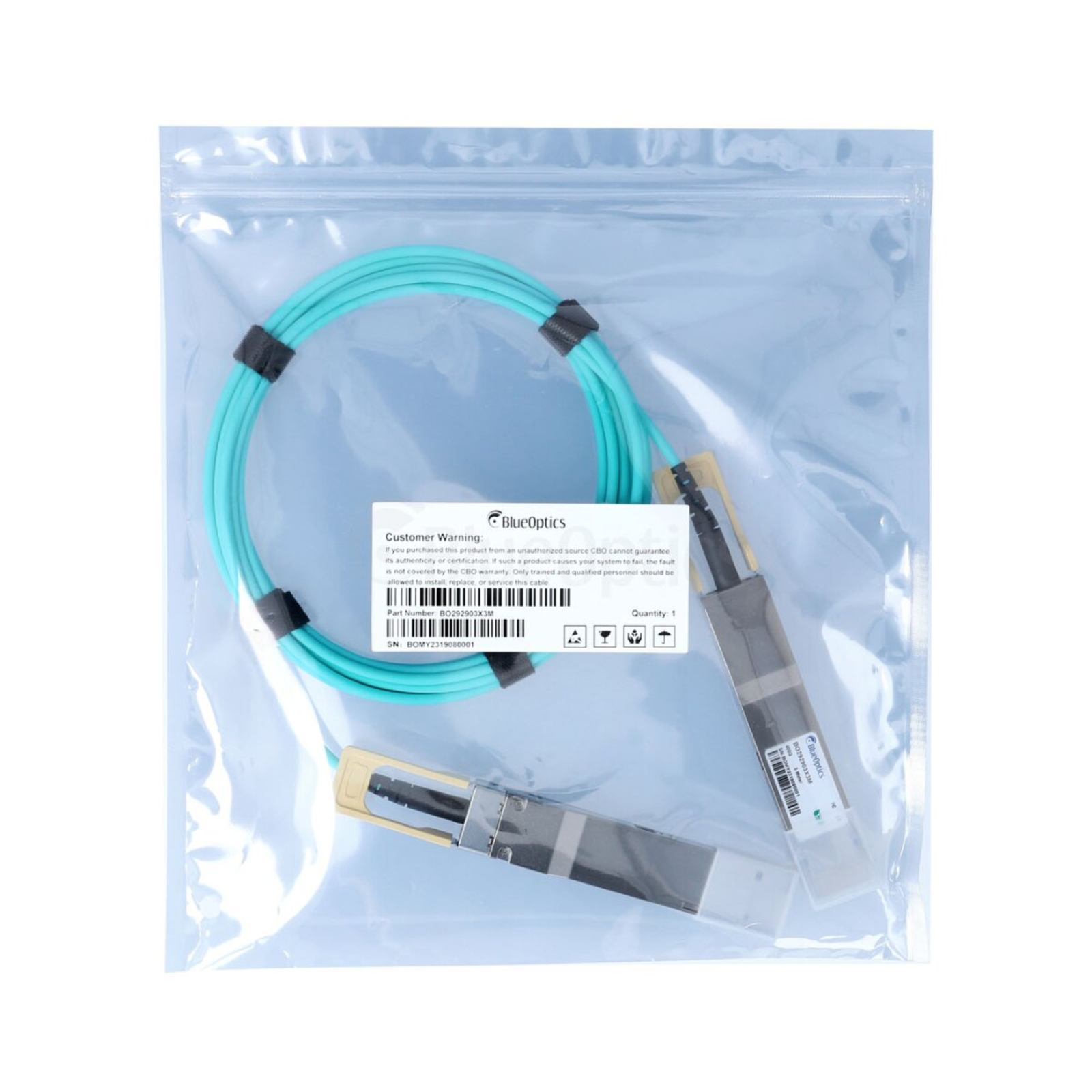 BlueOptics Active Optical Cable QSFP-DD 400GBASE-SR8 3 Meters