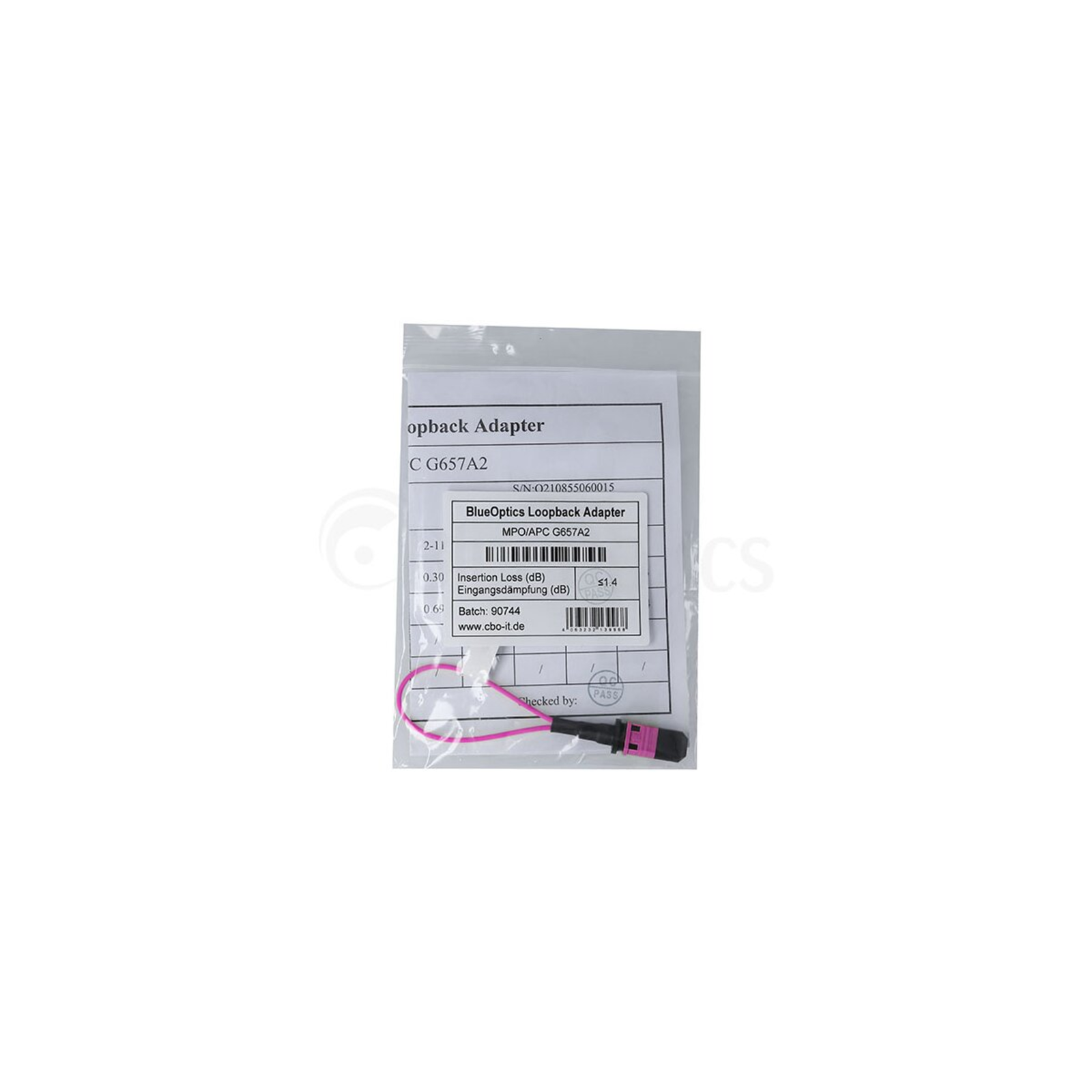 BlueOptics Loopback Adapter MPO/MTP Multimode OM4