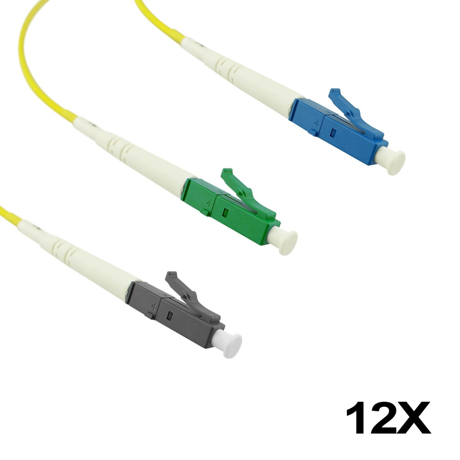 BlueOptics Fiber Optic Pigtail, Multicolor, 12x, 1 Meter, LC Connector
