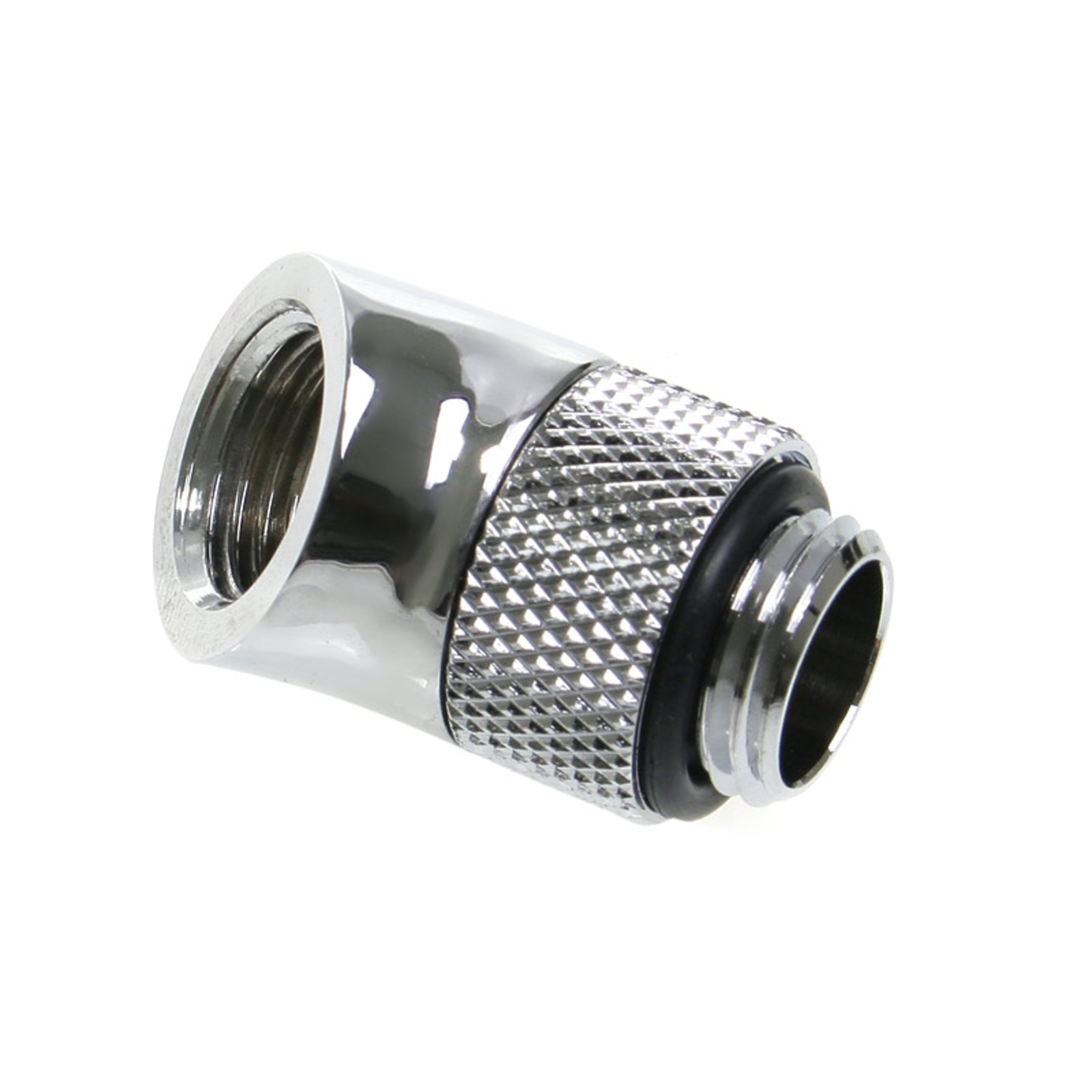 Bitspower Adapter 45 Degree G1/4 Inch Male to G1/4 Inch Female redatable Shiny Silver