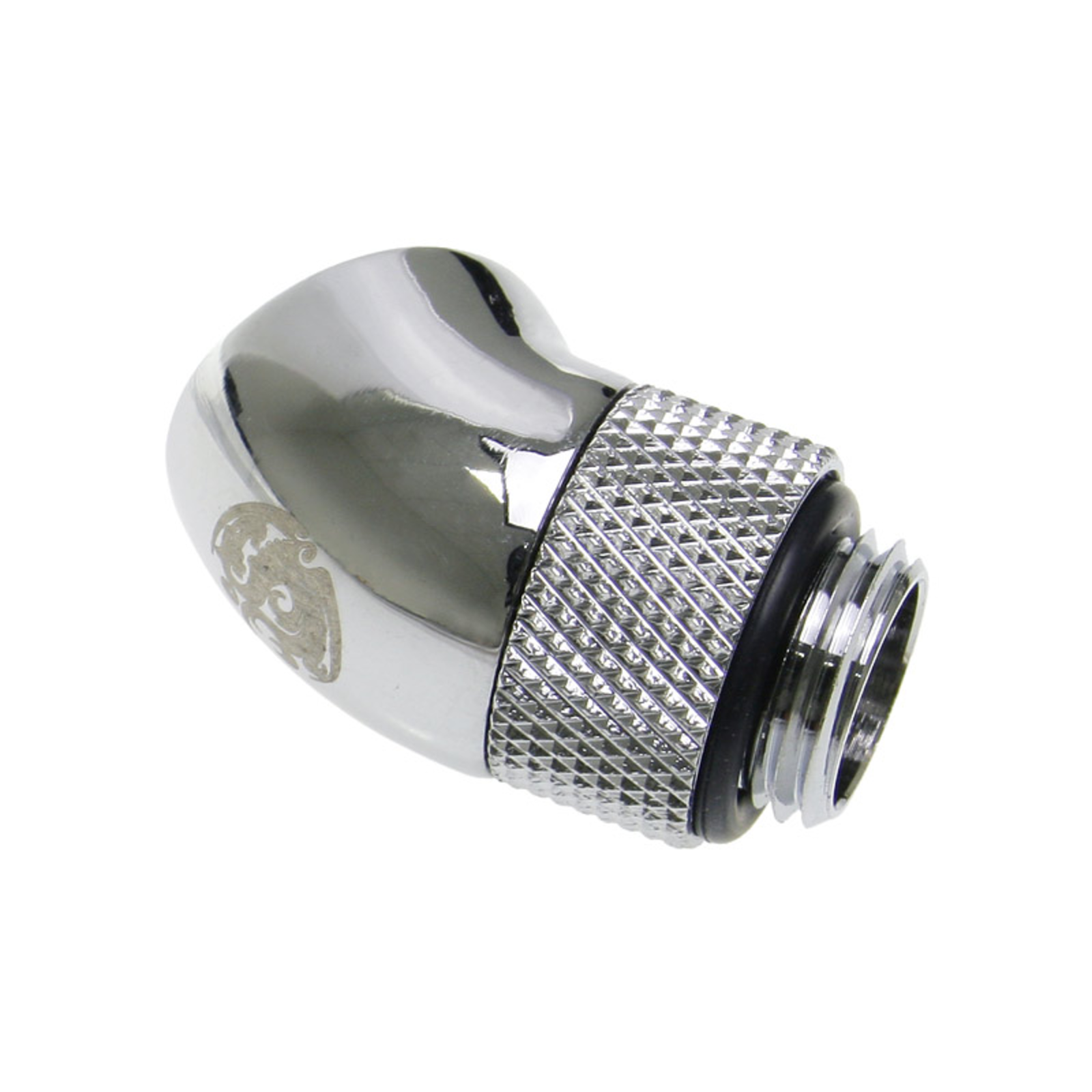 Bitspower Adapter 45 Degree G1/4 Inch Male to G1/4 Inch Female redatable Shiny Silver