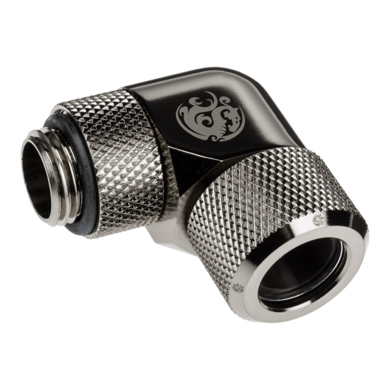 Bitspower Advanced Multi-link Adapter 90 Degree G1/4inch AG to 12mm AD Hardtube redatable Black