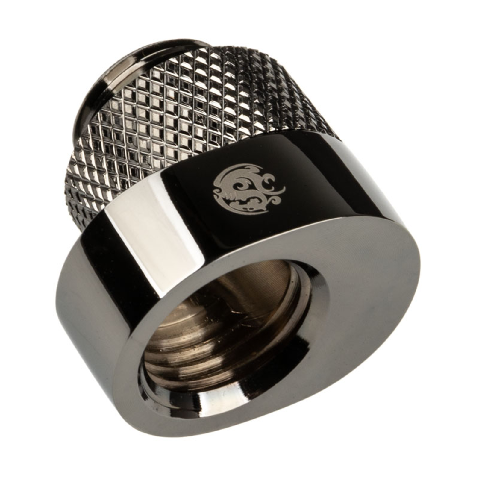 Bitspower X-Cross Adapter G1/4 Inch Male to G1/4 Inch Female 5mm Offset Shiny Black