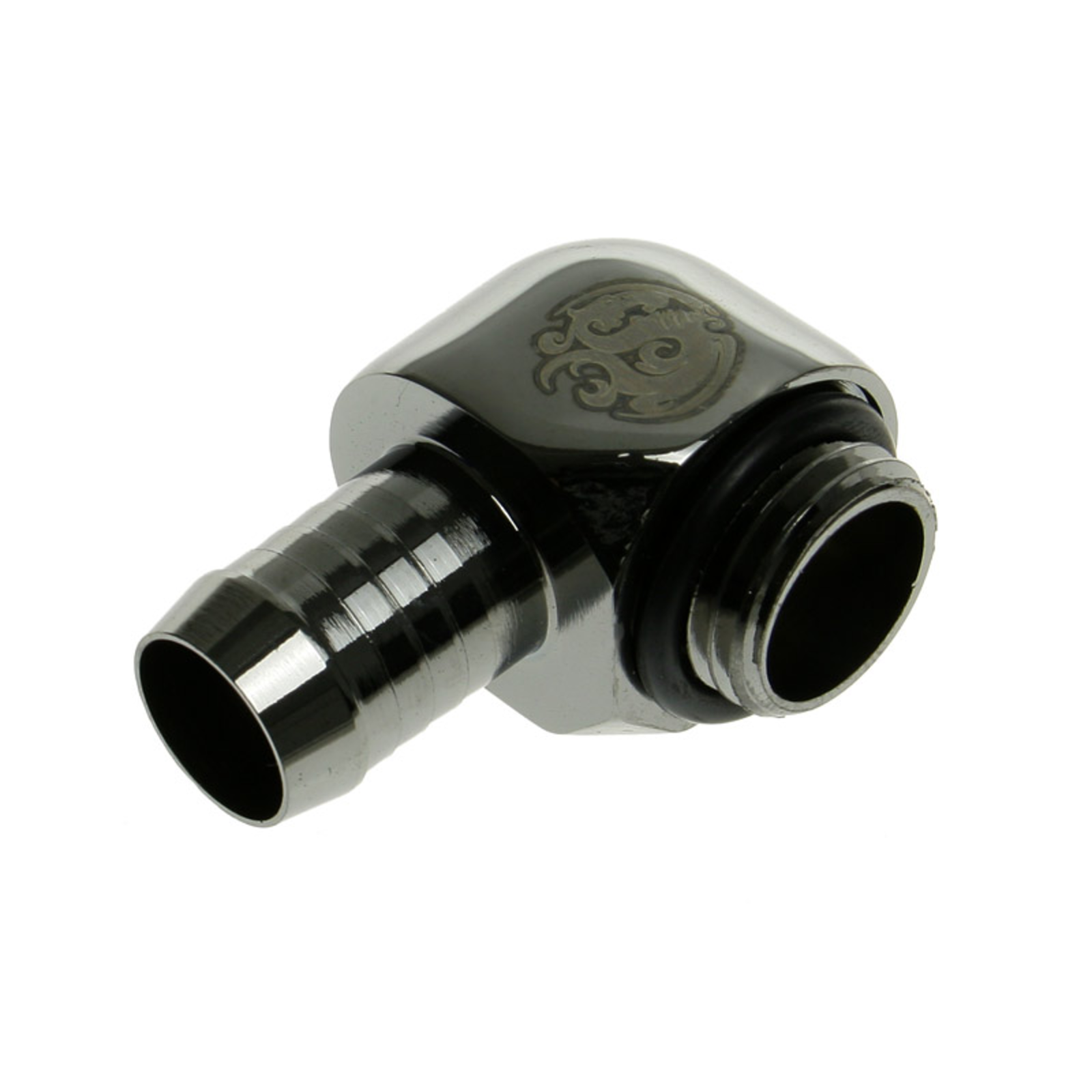 Bitspower Connection 90 Degrees G1/4 Inch AG to 10mm ID Black Glossy