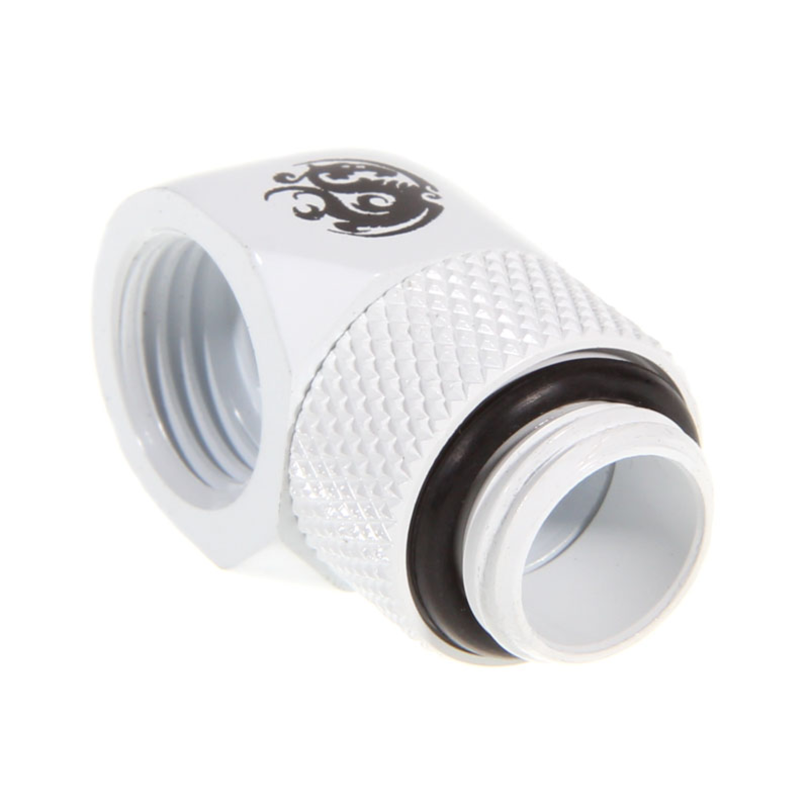 Bitspower Adapter 90 Degrees G1/4 Inch Male to G1/4 Inch Female redatable White