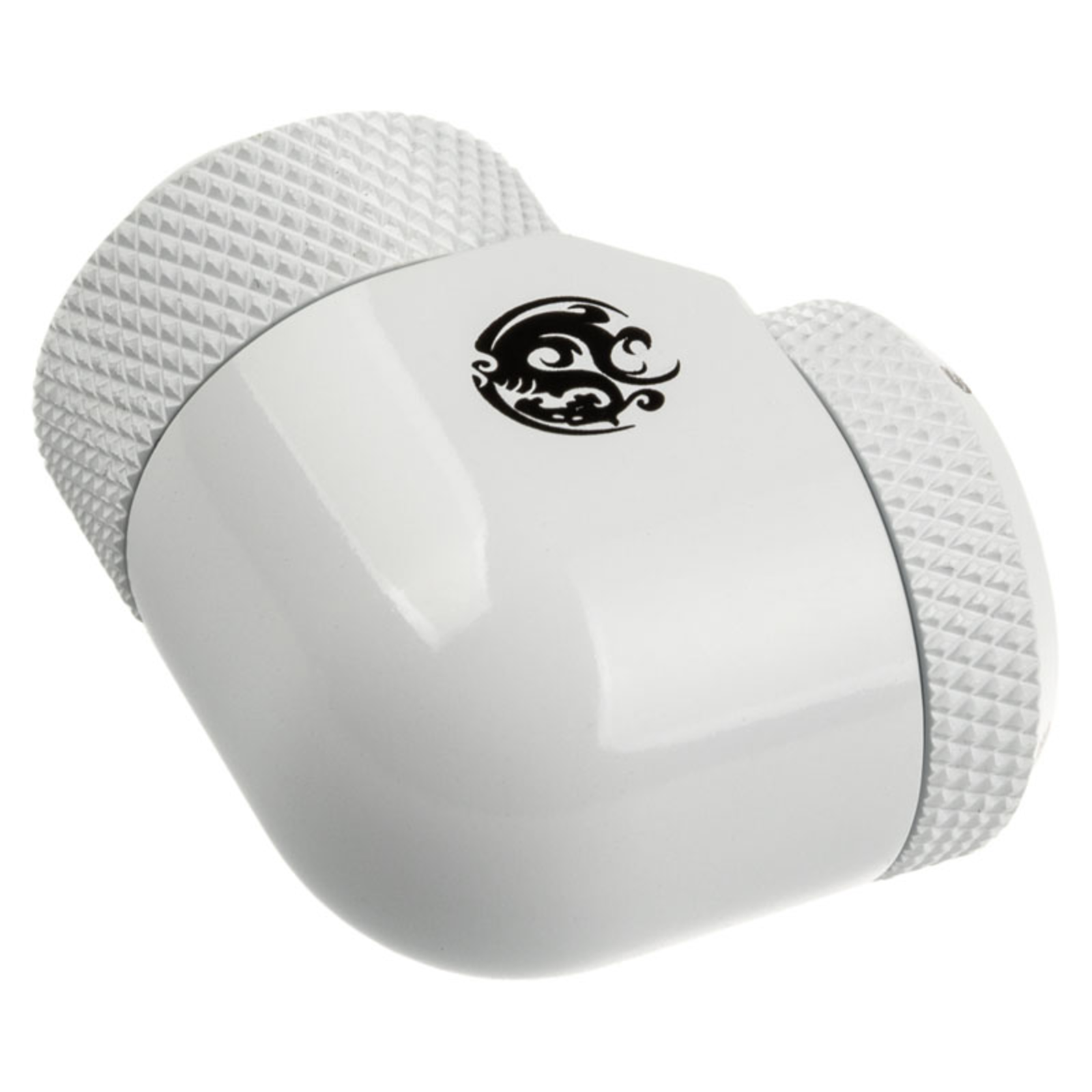 Bitspower Adapter 90 Degrees G1/4 Inch AG to 14mm AD Hardtube redatable White