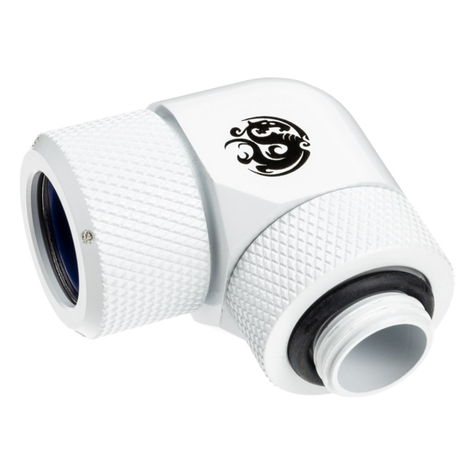 Bitspower Advanced Multi-link Adapter 90 Degree G1/4inch AG to 14mm AD Hardtube redatable White