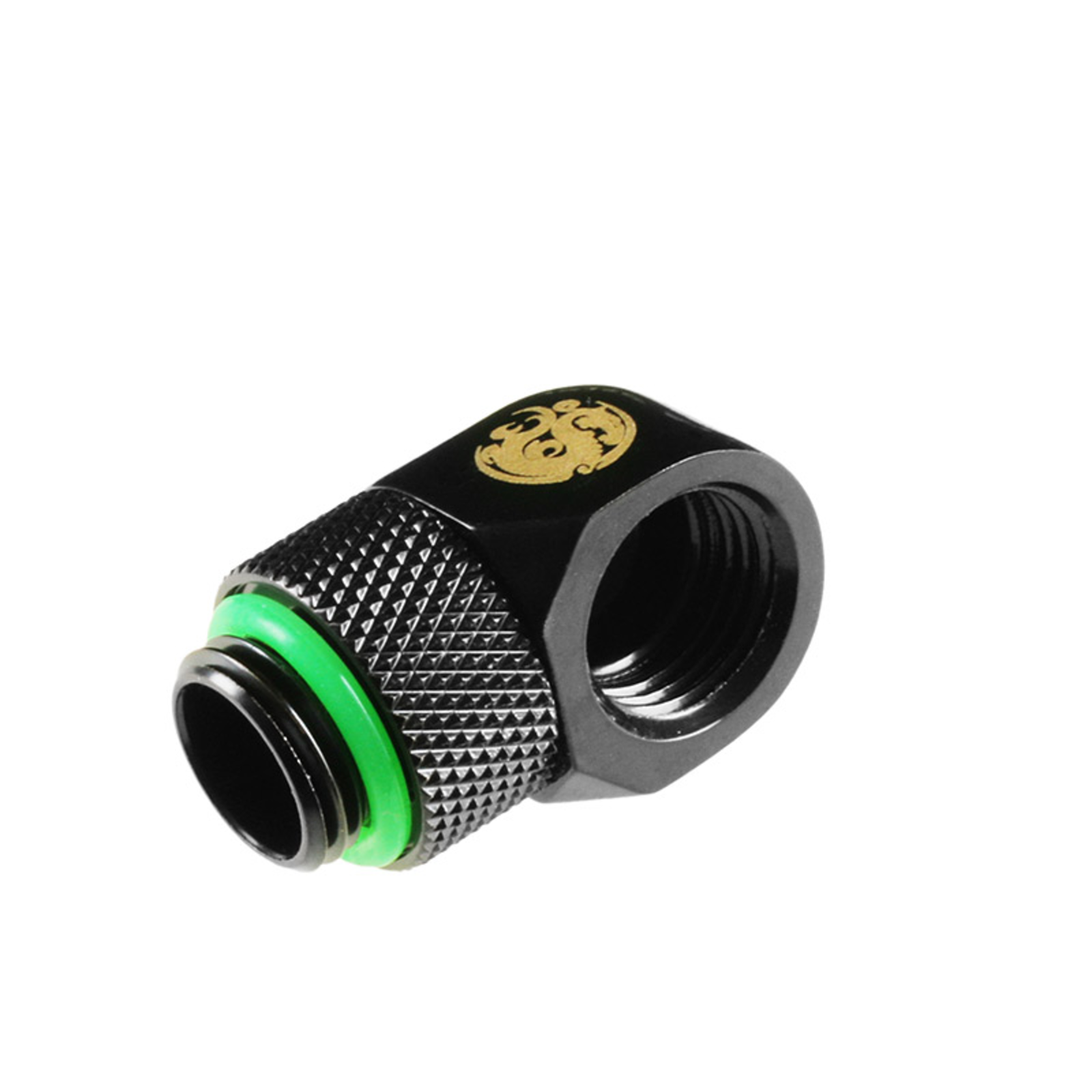 Bitspower Adapter 90 Degrees G1/4 Inch Male to G1/4 Inch Female redatable Black matte
