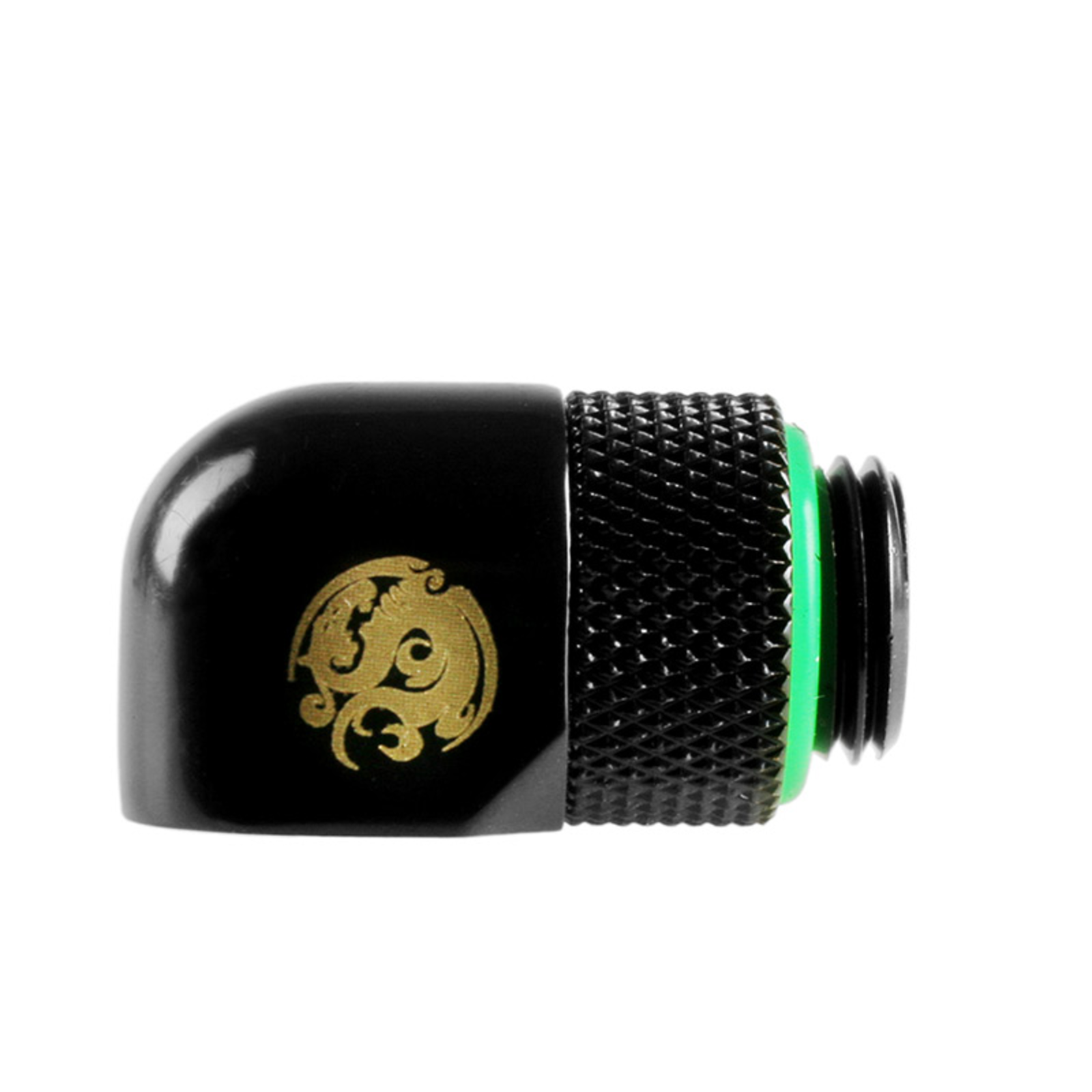 Bitspower Adapter 90 Degrees G1/4 Inch Male to G1/4 Inch Female redatable Black matte