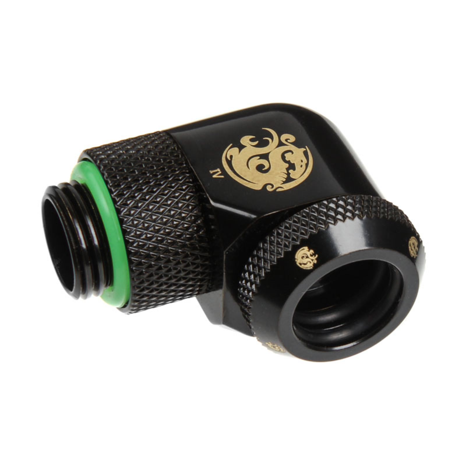 Bitspower Multi-link Adapter Connection 90 Degree G1/4inch AG to 12mm AD Hardtube redatable Black