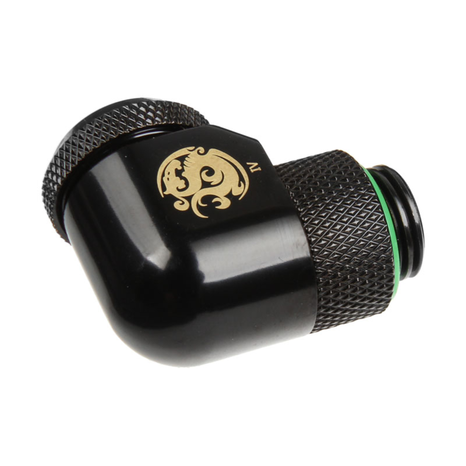 Bitspower Multi-link Adapter Connection 90 Degree G1/4inch AG to 12mm AD Hardtube redatable Black