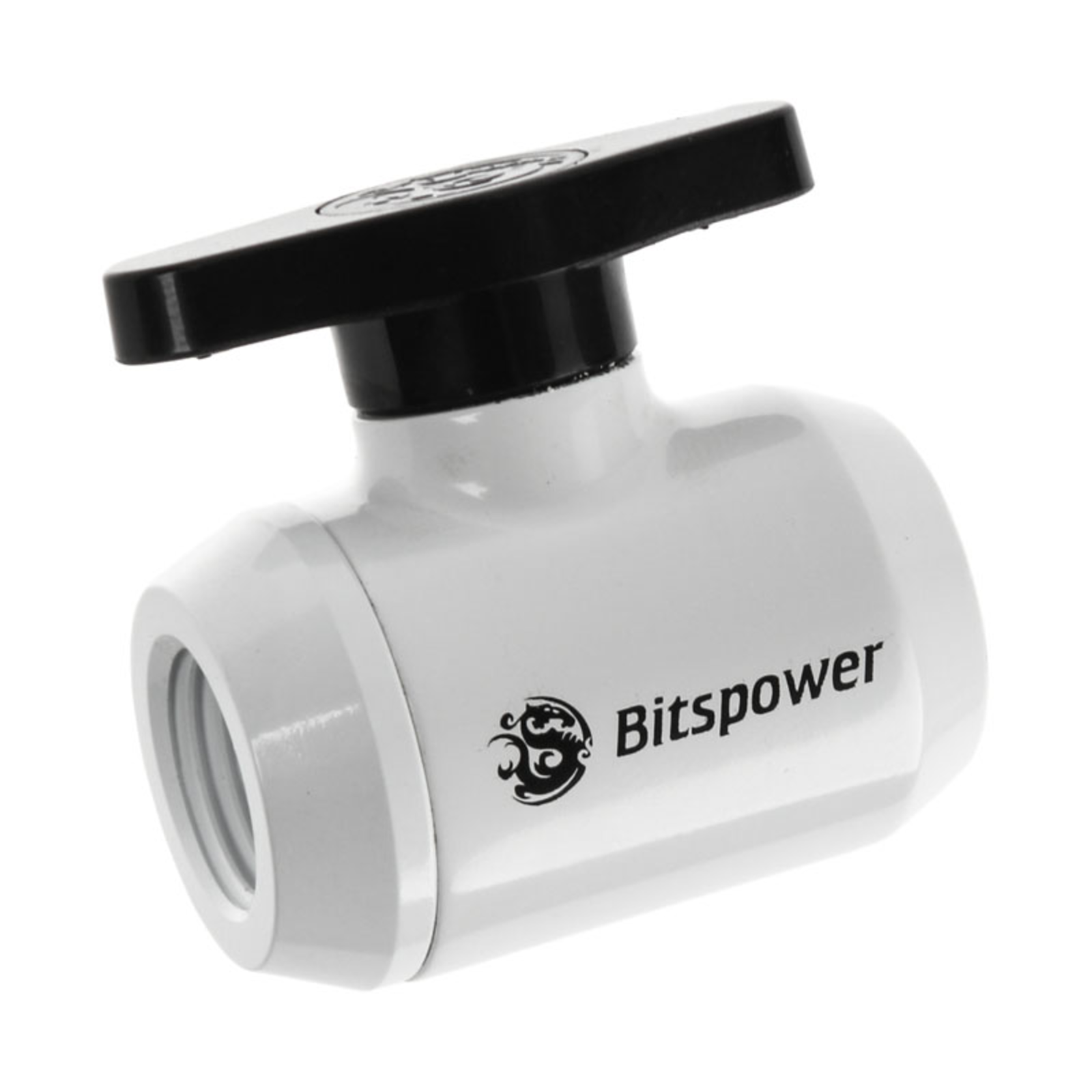 Bitspower Stopcock 2x IG 1/4 Inch Black Handle White