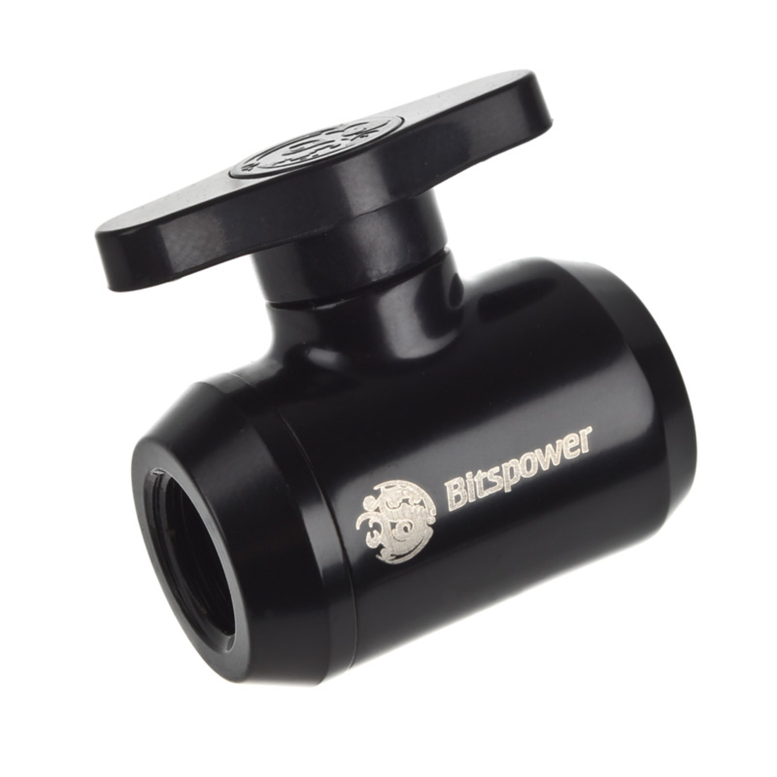 Bitspower Stopcock 2x IG 1/4 Inch Black Handle matte Black