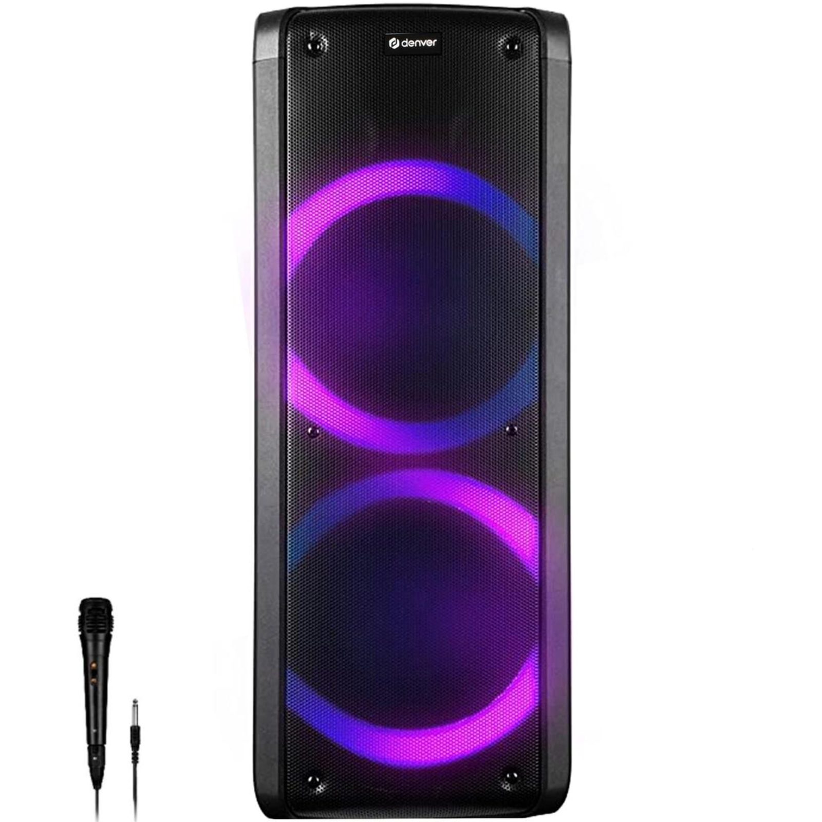 Denver BPS-352 Bluetooth Party Speaker LED 2 X 6.5 Woofers 300W Black