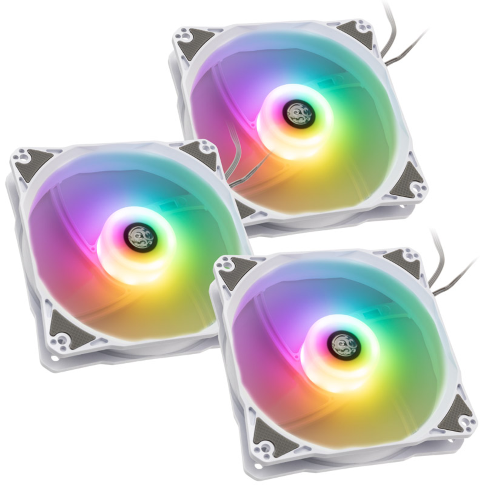 Bitspower Notos RGB PWM Fan 120mm White 3-pack