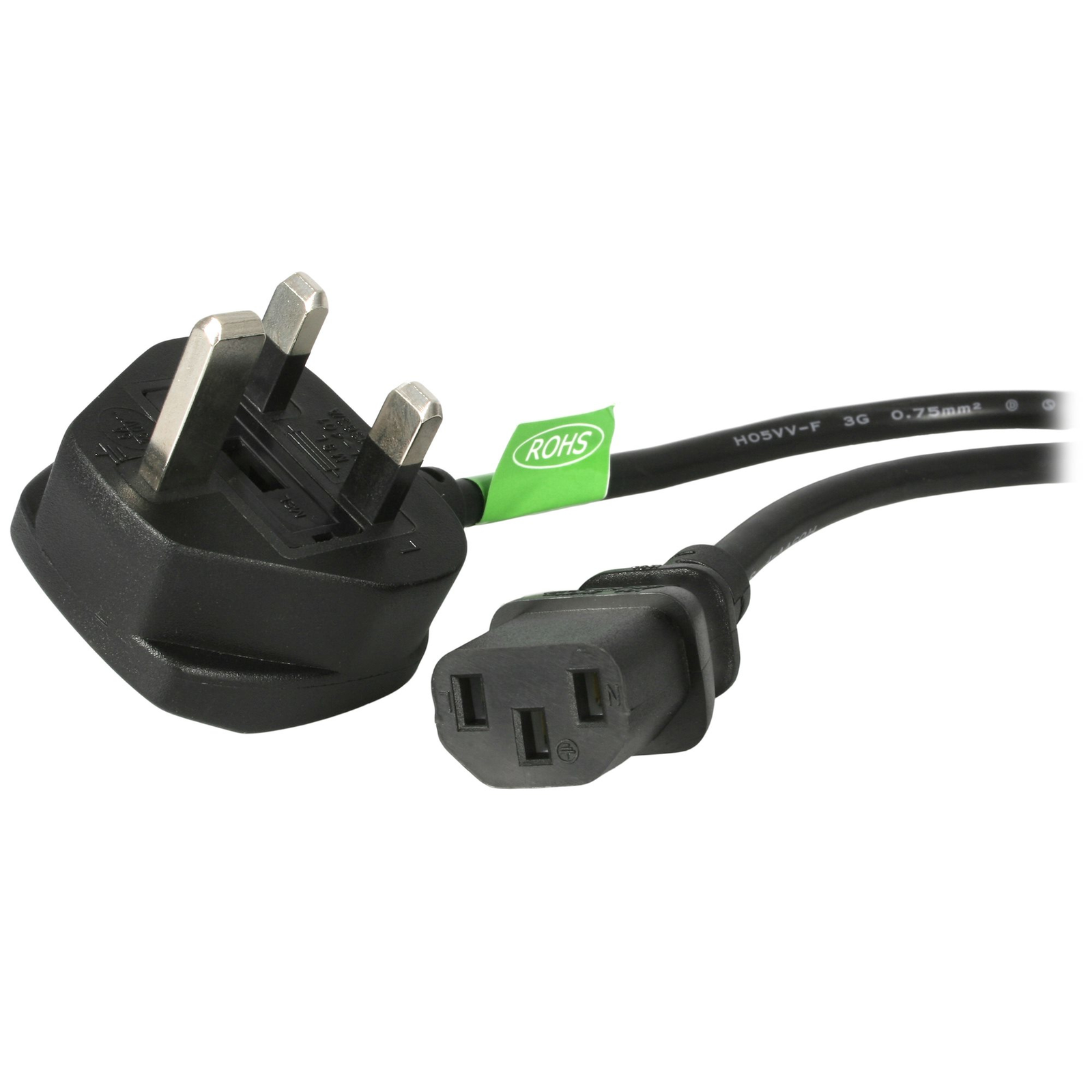 StarTech.com 3 Ft 1 M UK Computer Power Cable BS 1363 to C13 Power Cord 18 AWG