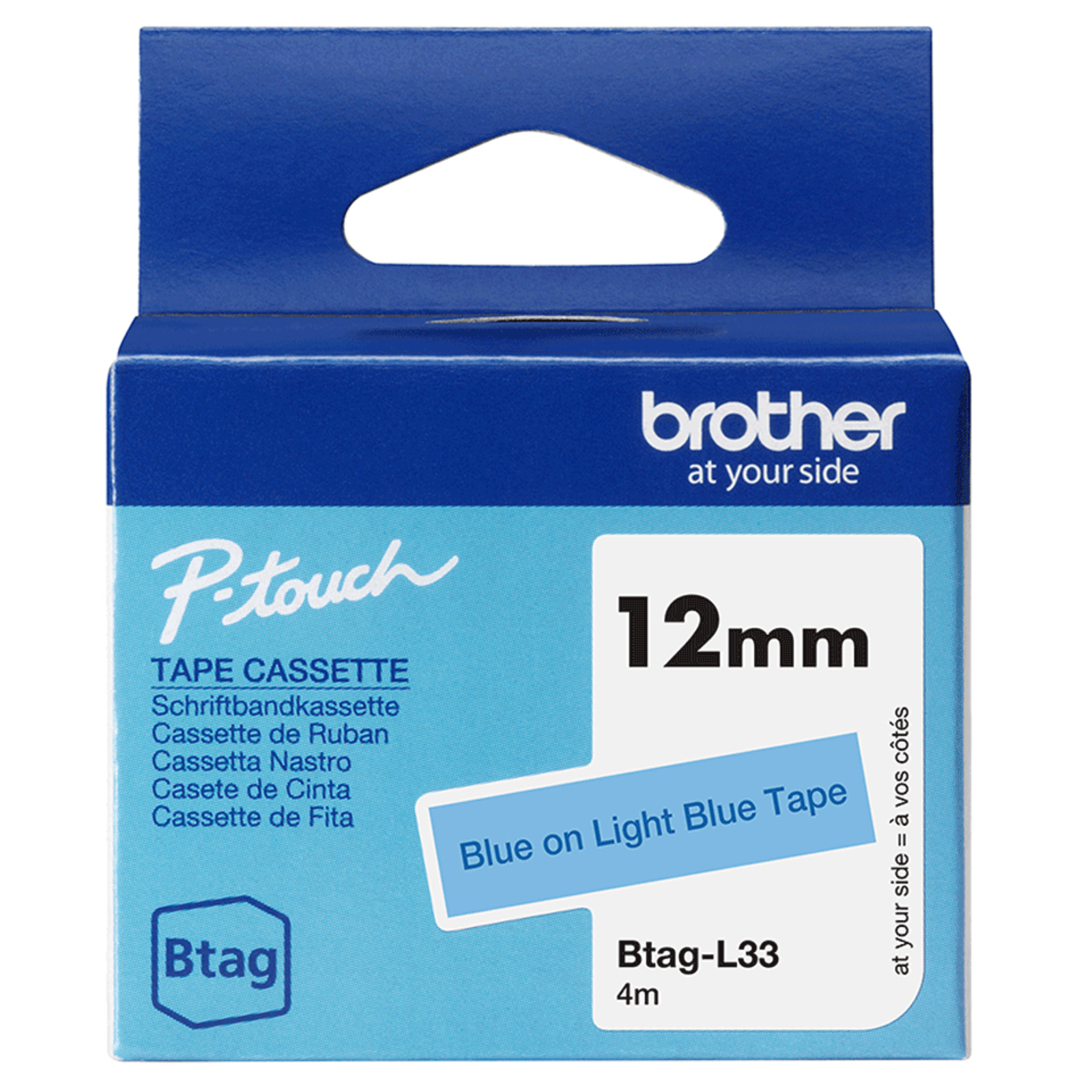 Bredher Lettering Tape BTAG-L33 Blue on Light Blue 12 Mm X 4 M cyan