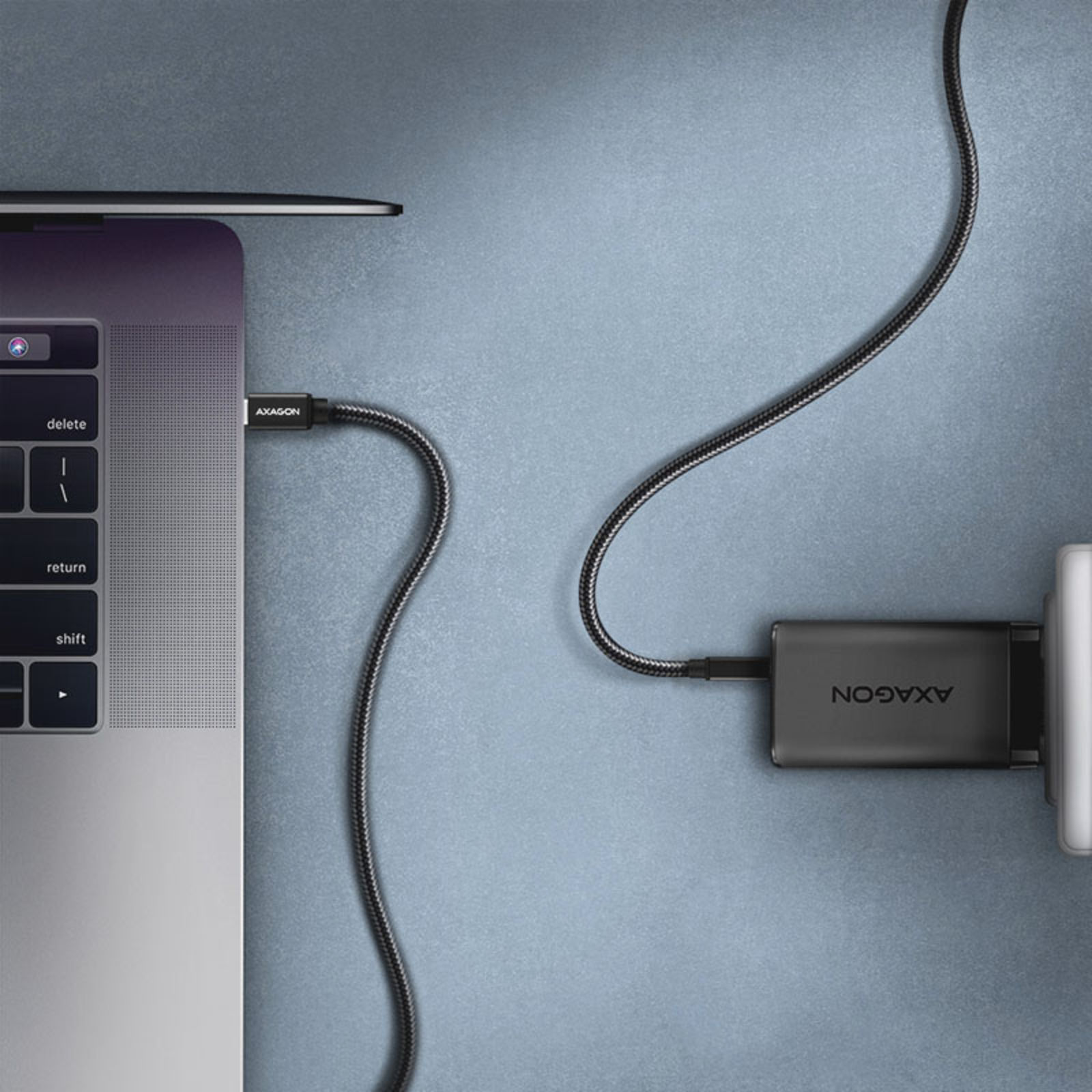 Axagon BUCM2-CM15AB Charging Cable USB-C to USB-C 2.0 1.5 M PD 240 W 5 A ALU Black