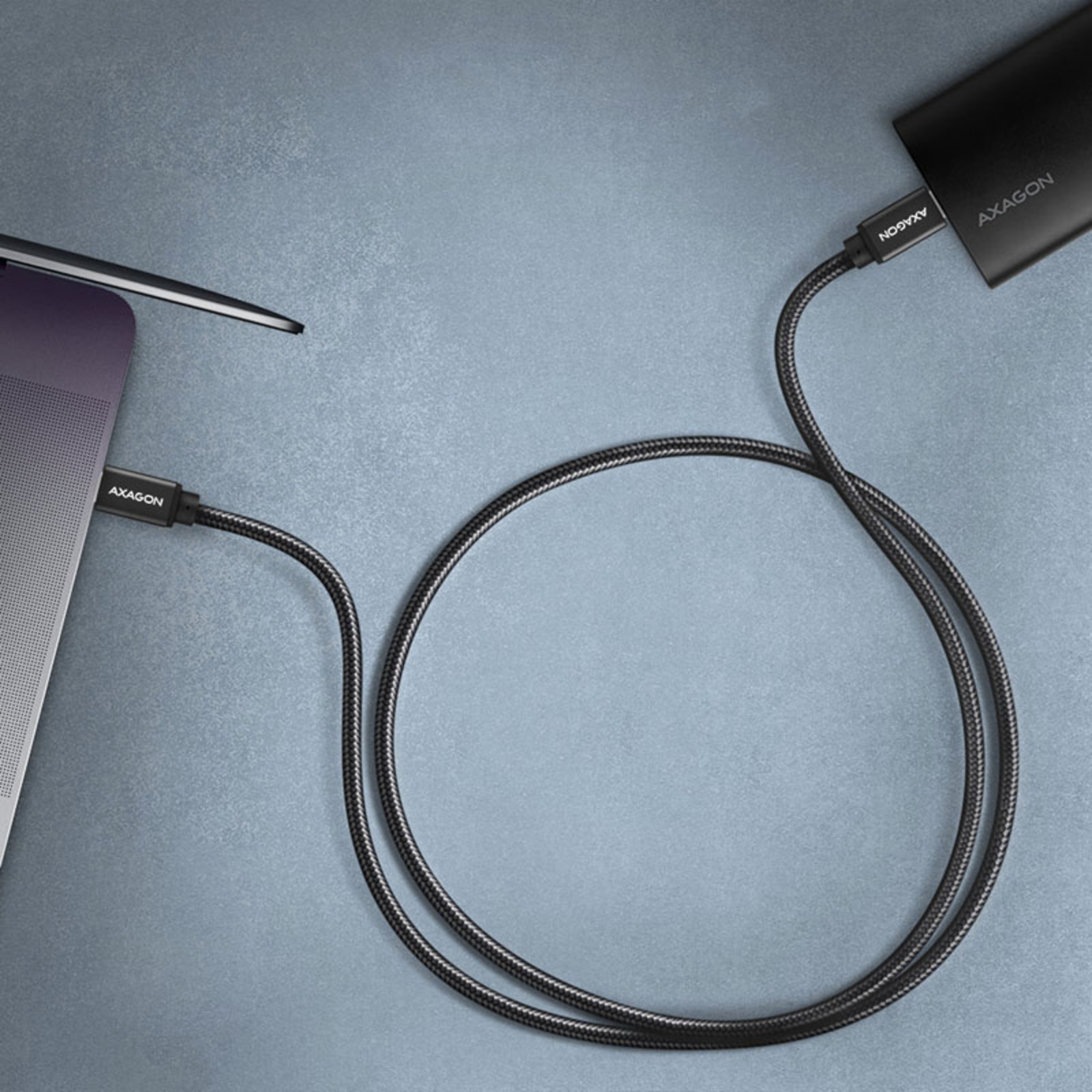 Axagon BUCM2-CM15AB Charging Cable USB-C to USB-C 2.0 1.5 M PD 240 W 5 A ALU Black