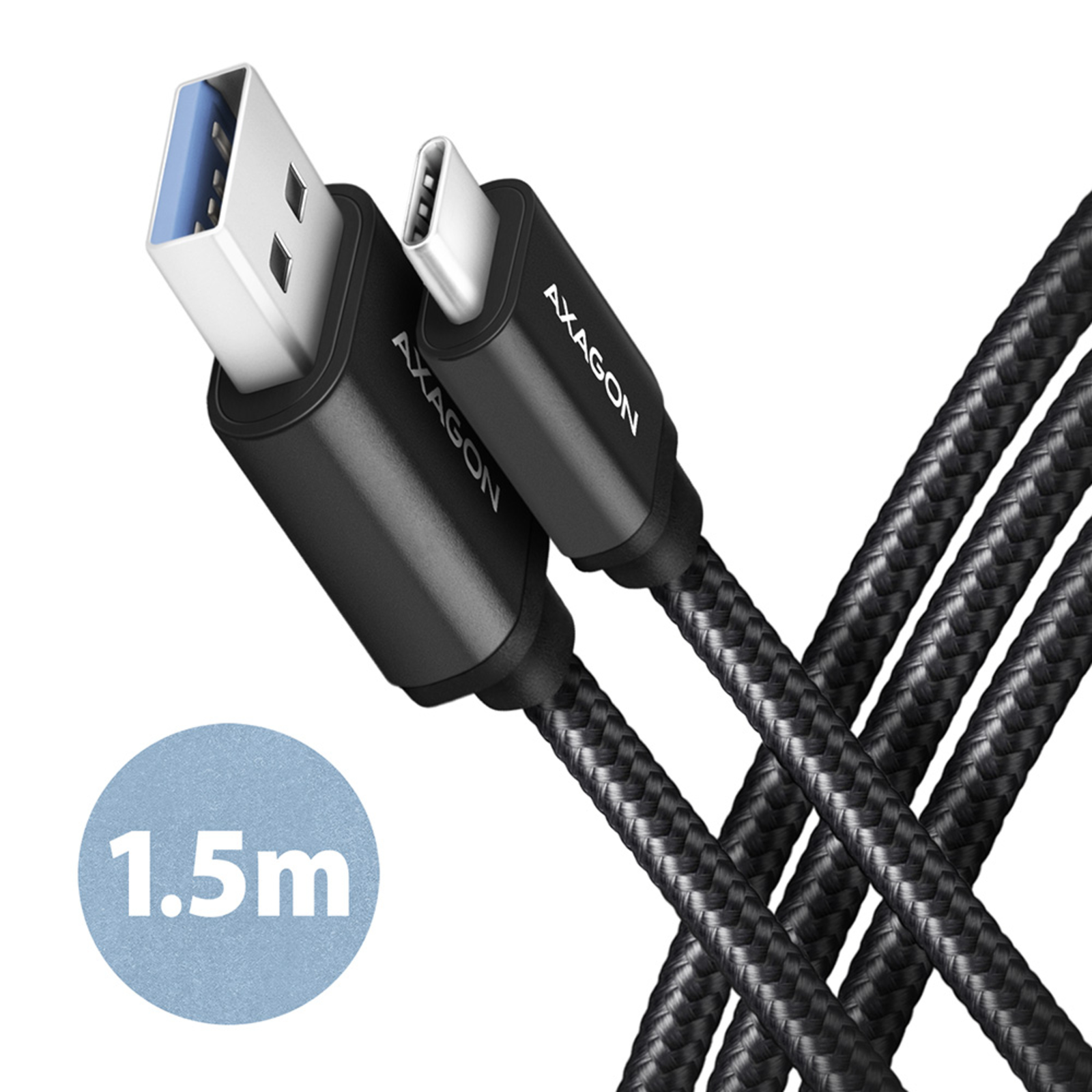 Axagon BUCM3-AM15AB USB-C to USB-A 3.2 Gen 1 Cable Black 1.5m