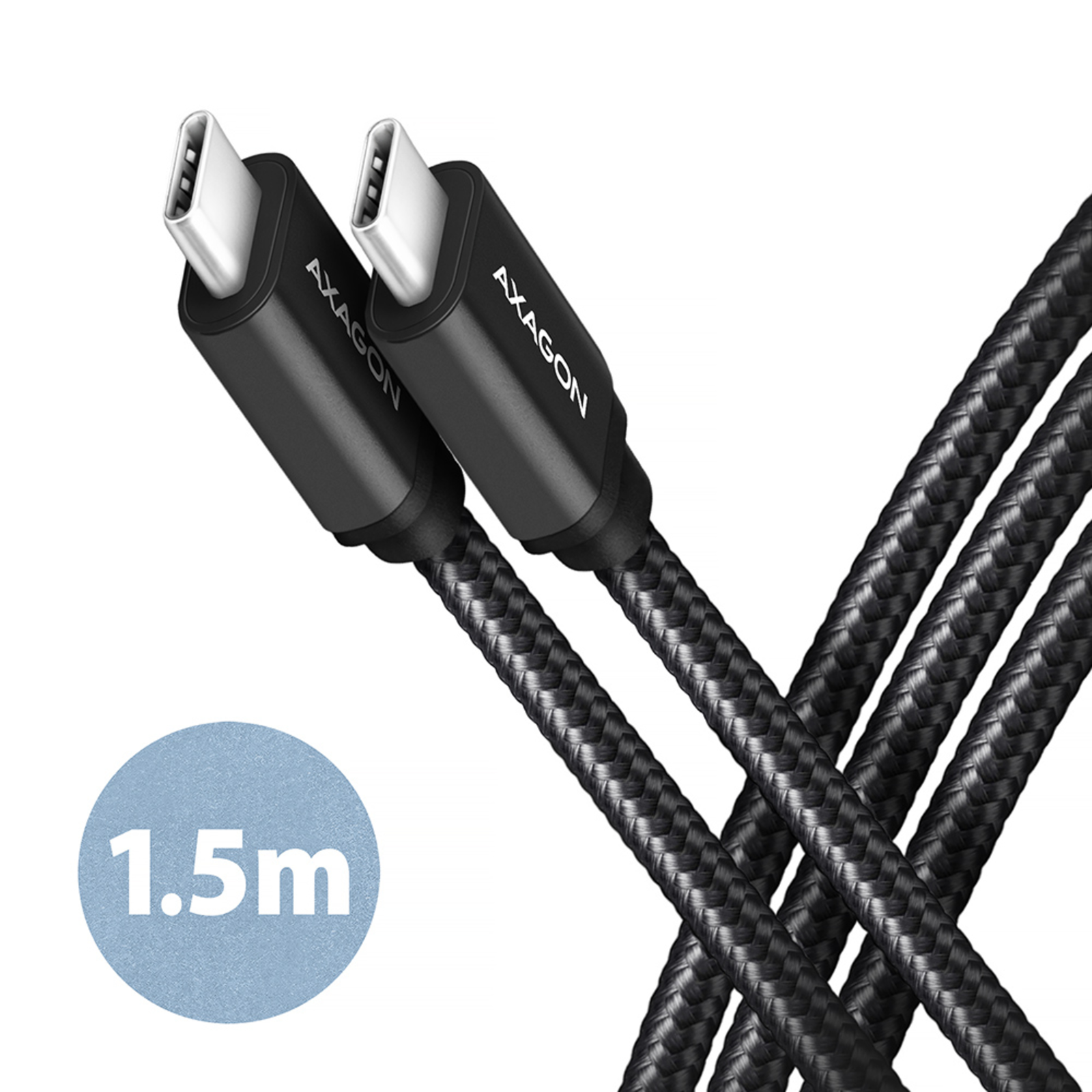 Axagon BUCM3-CM15AB USB-C 3.2 Gen 1 to USB-C 3.2 Gen 1 Cable Black 1.5m