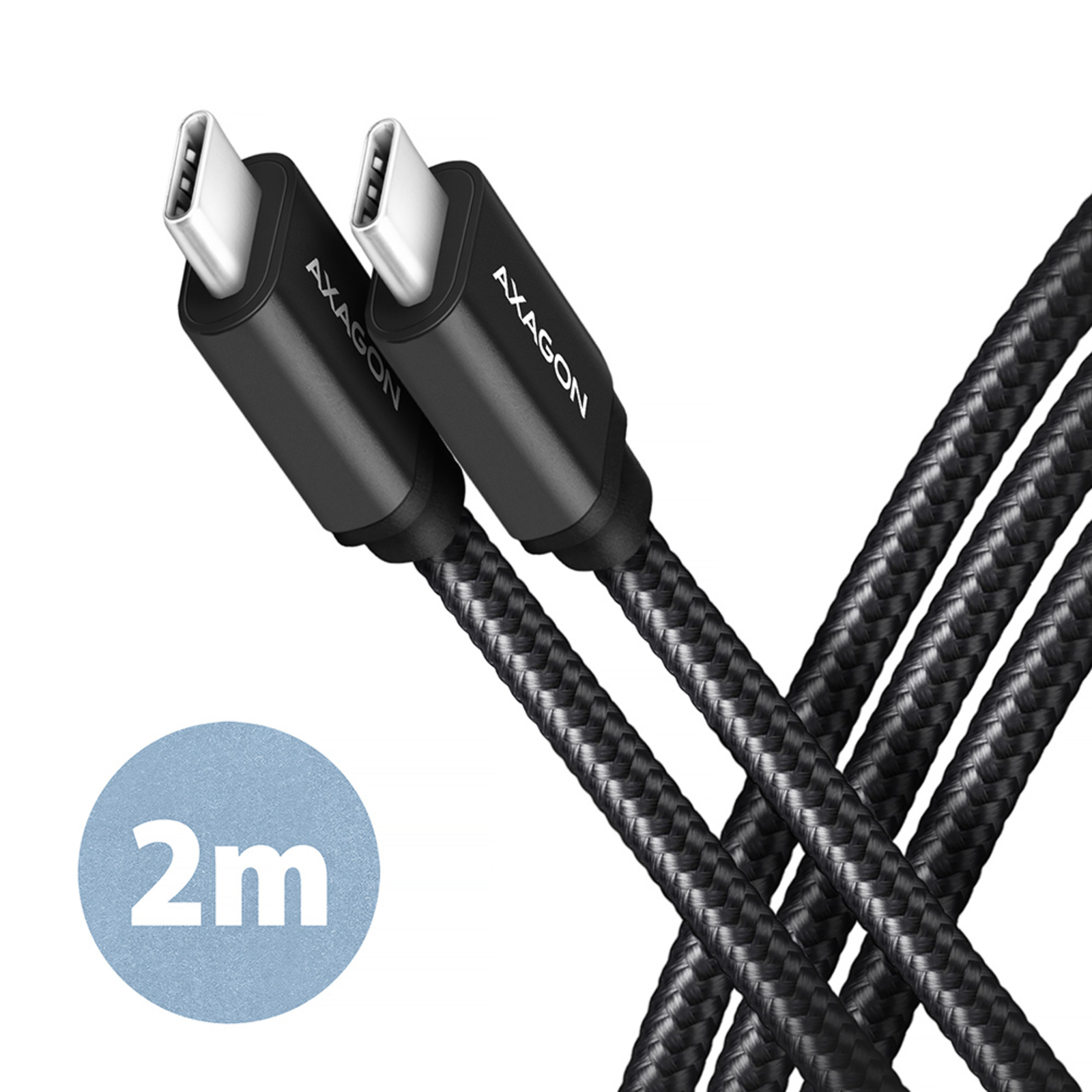 Axagon BUCM3-CM20AB USB-C 3.2 Gen 1 to USB-C 3.2 Gen 1 Cable Black 2m