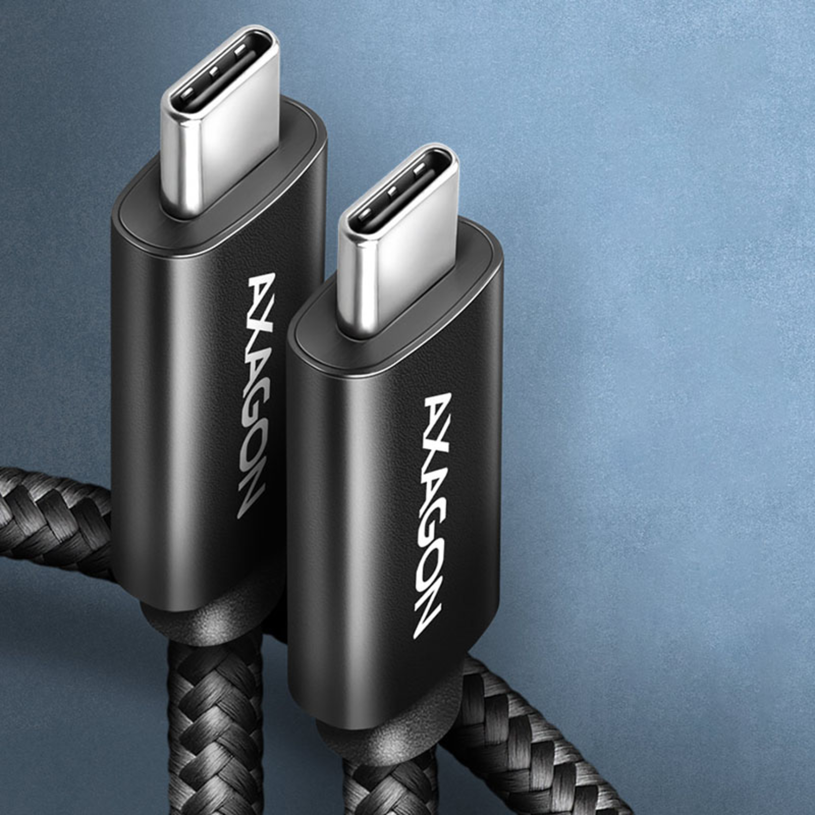 Axagon BUCM4X-CM10AB USB-C to USB-C Cable USB4 Gen 3A-2 1 M PD 240W 8K HD ALU Braided Black