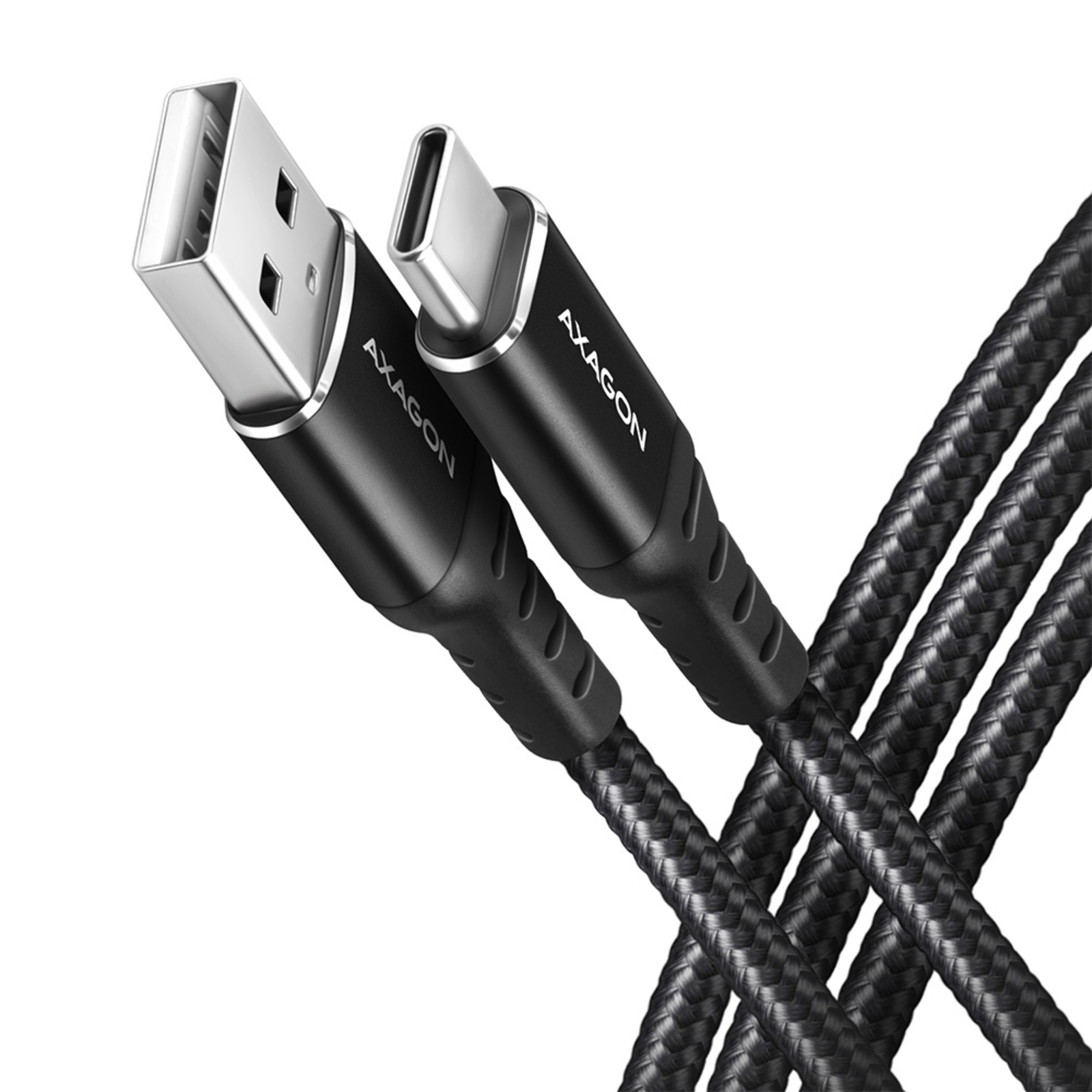 Axagon BUCM-AM10AB USB-C to USB-A Cable 1m USB 2.0 3A Braided Black