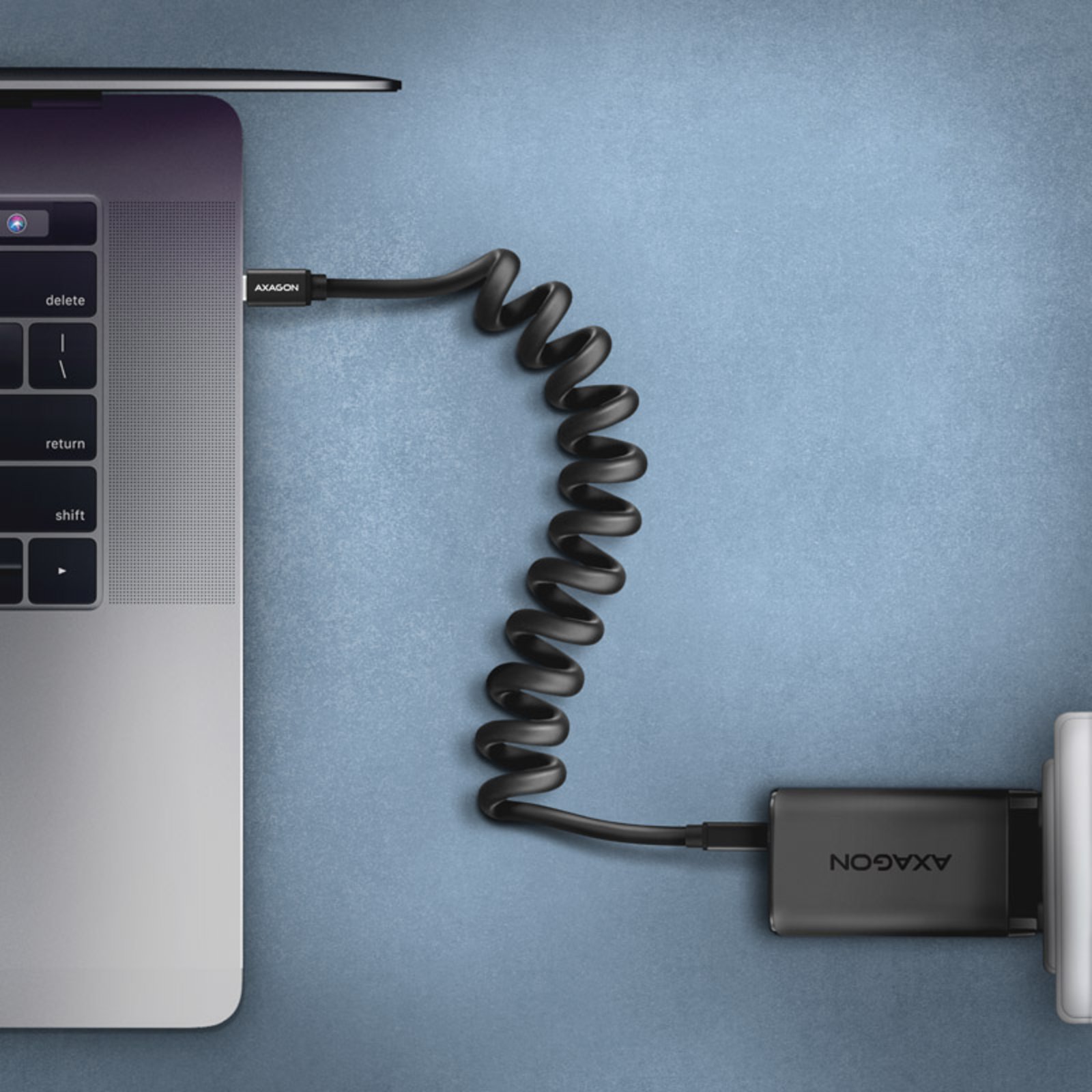Axagon BUCM-CM10TB Twister Cable USB-C to USB-C 2.0 Black 0.6m