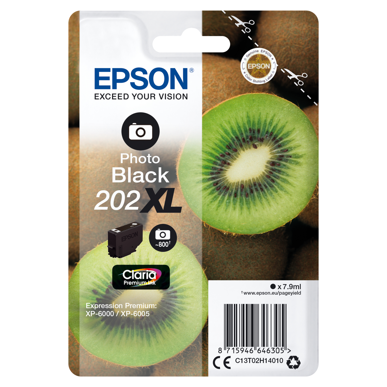 Epson 202XL 7.9 Ml High Capacity Photo Black Original Blister Pack Ink Cartridge Expression Premium