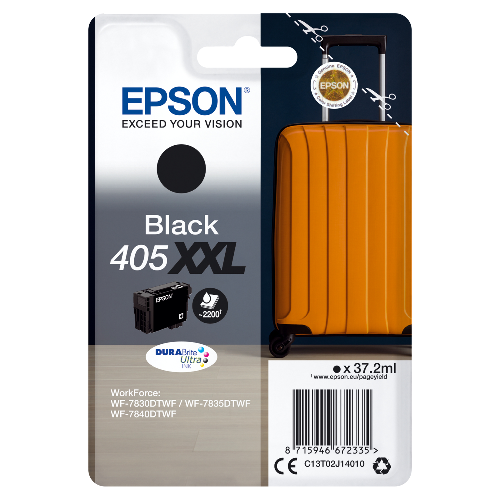 Epson Singlepack Black 405XXL DURABrite Ultra Ink Extra High Super Yield