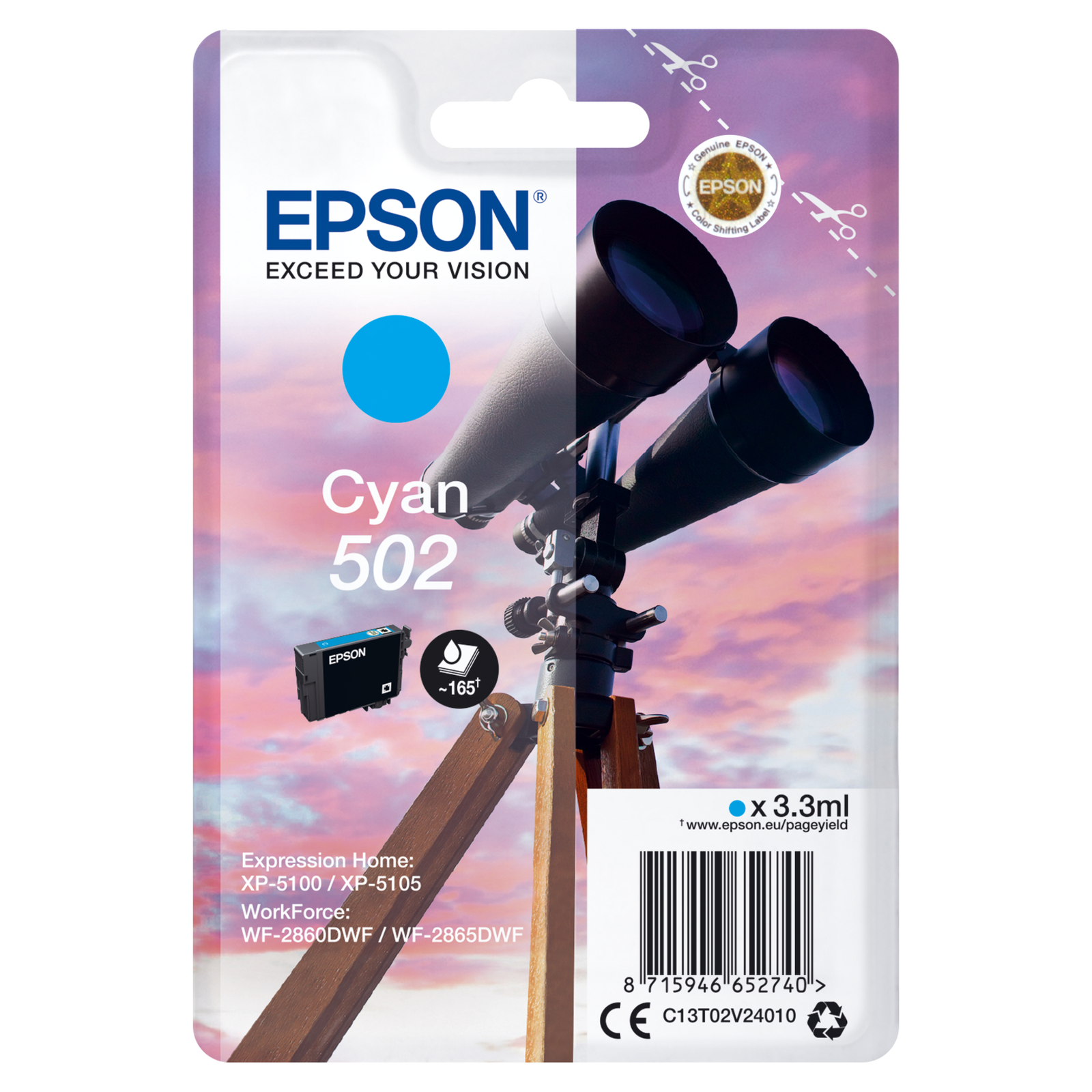 Epson 502 3.3 Ml cyan Original Blister Pack