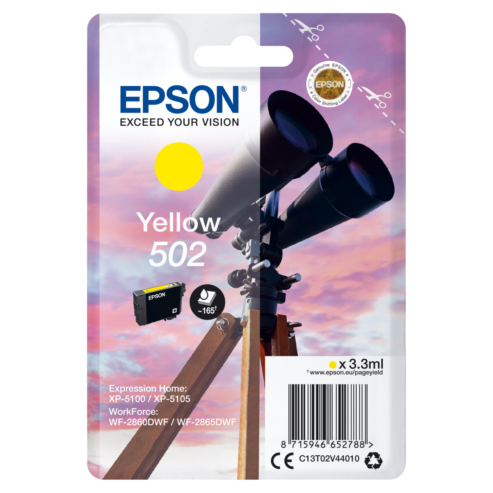 Epson 502 3.3 Ml Yellow Original Blister Pack