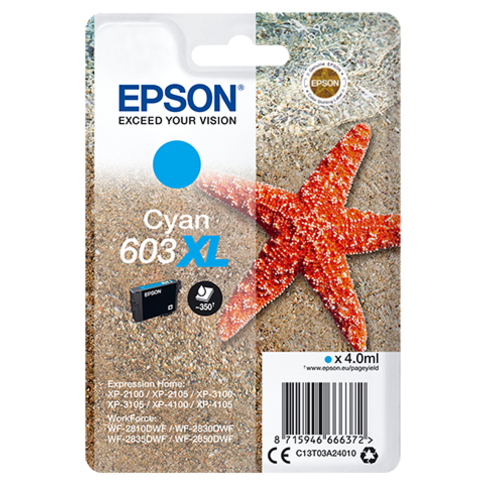 Epson 603XL cyan 350 Pages Ink C13T03A24010