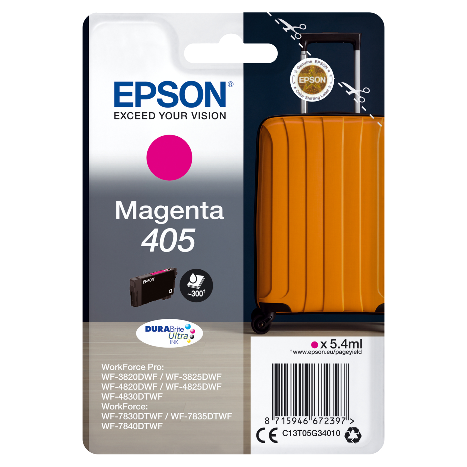 Epson 405 5.4 Ml magenta Original Ink Cartridge WorkForce WF-7310 7830 7835 7840 WorkForce Pro