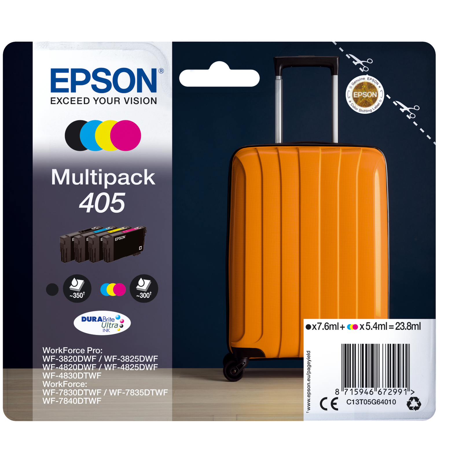 Epson Ink Cardridge 405 4-Pack Black Yellow cyan magenta