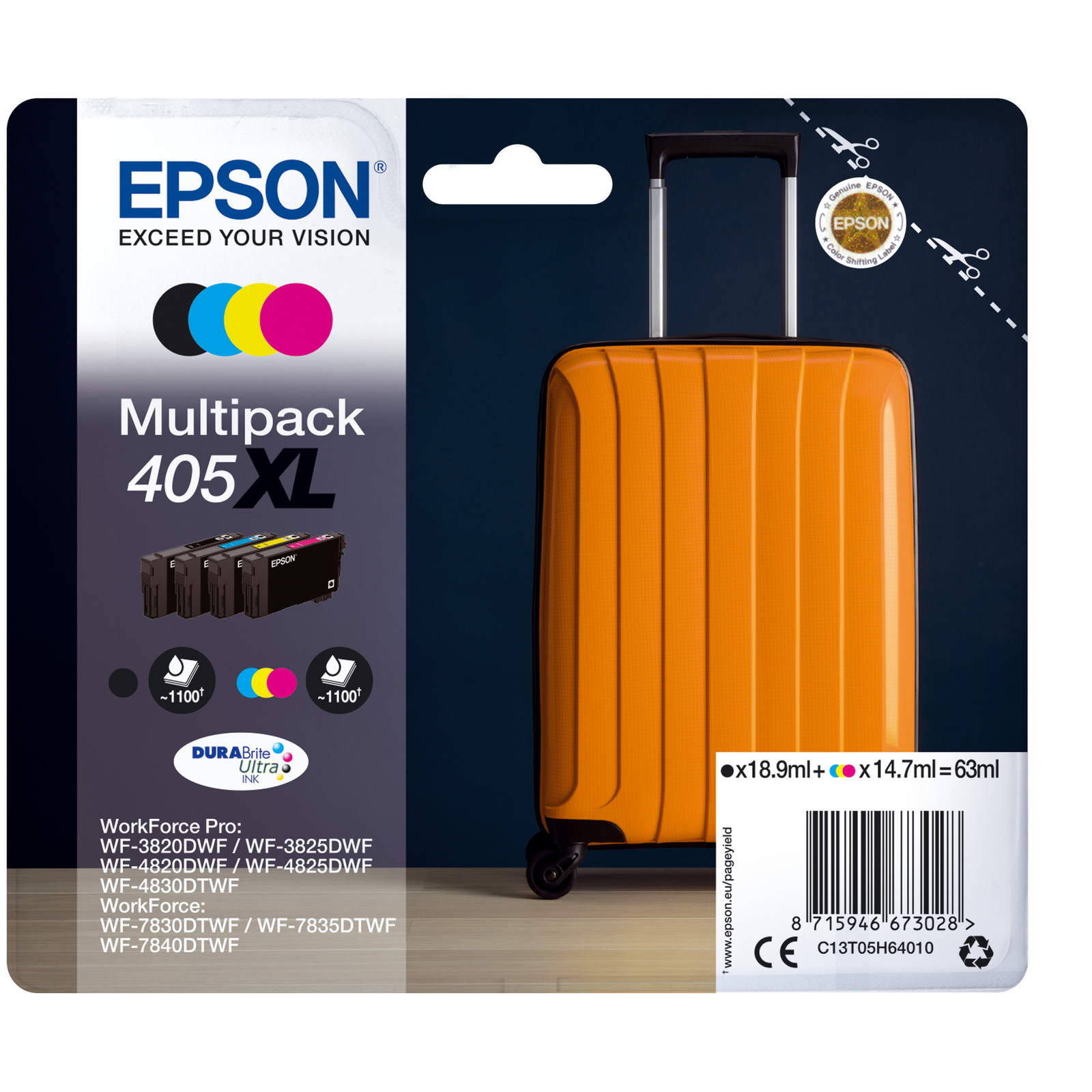 Epson 405XL Multipack Black Yellow cyan magenta Ink C13T05H64010