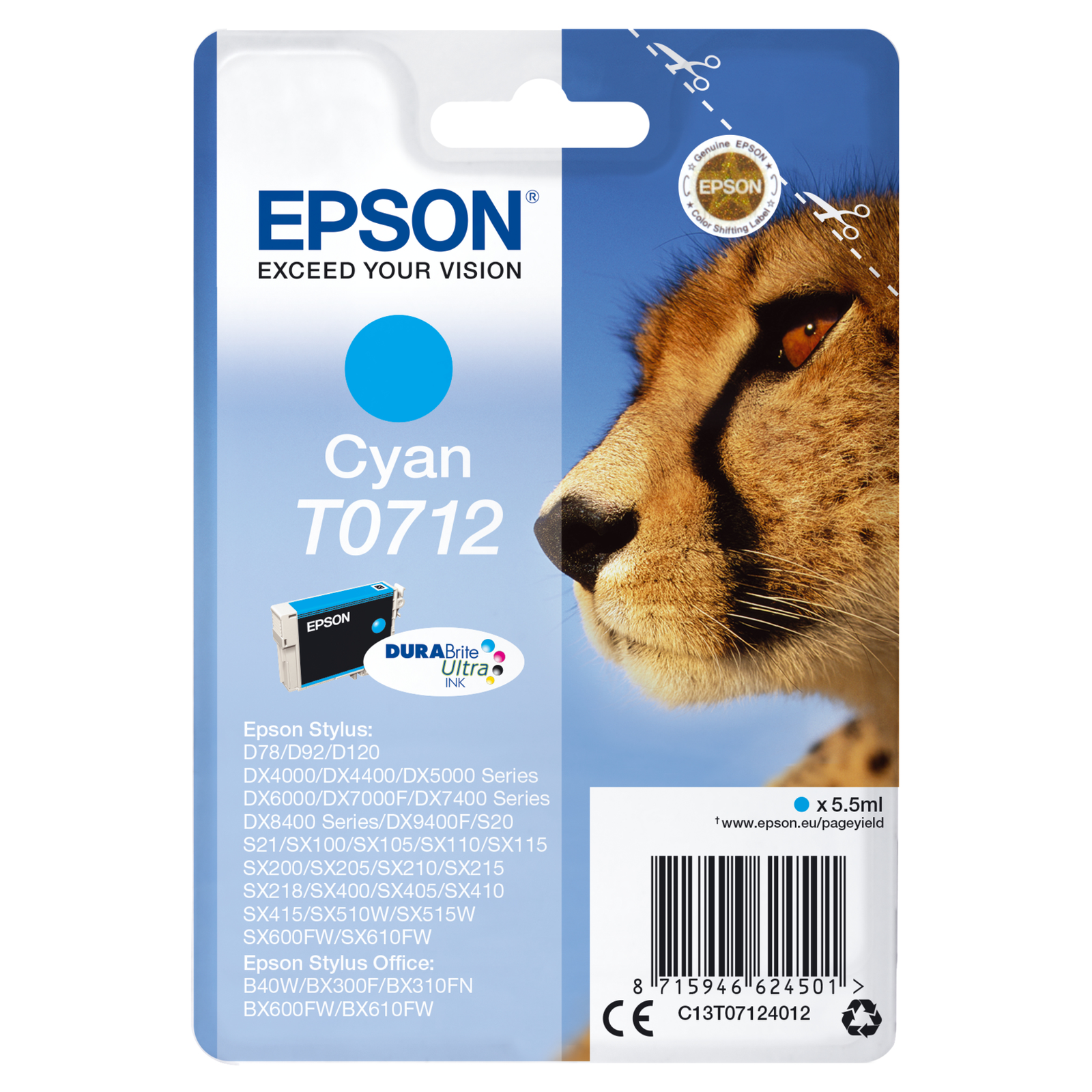 Epson T0712 5.5 Ml cyan Original Ink Cartridge