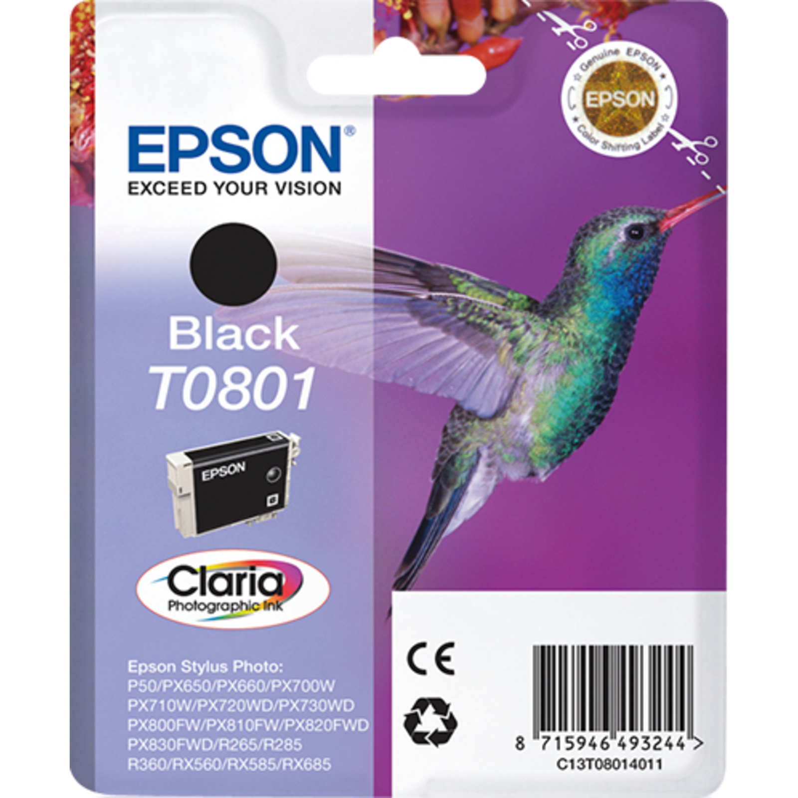 Epson Ink Cartridge Black T 080 T 0801