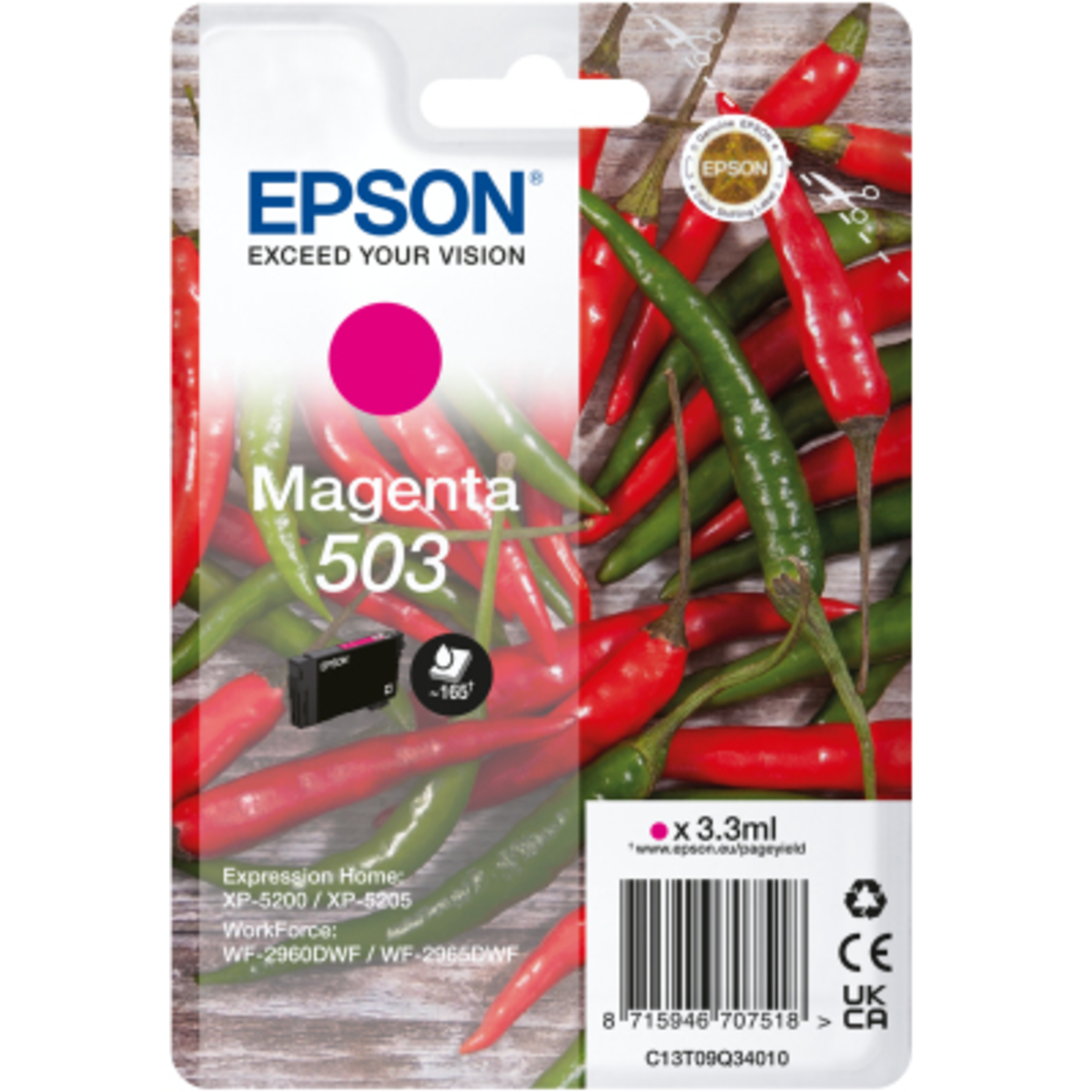 Epson 503 3.3 Ml magenta Original Blister with RF Acoustic Alarm Signal