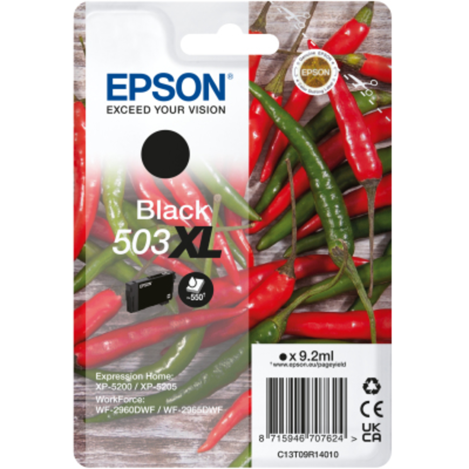Epson 503XL 9.2 Ml XL Black Original Blister with RFacoustic Alarm Ink Cartridge