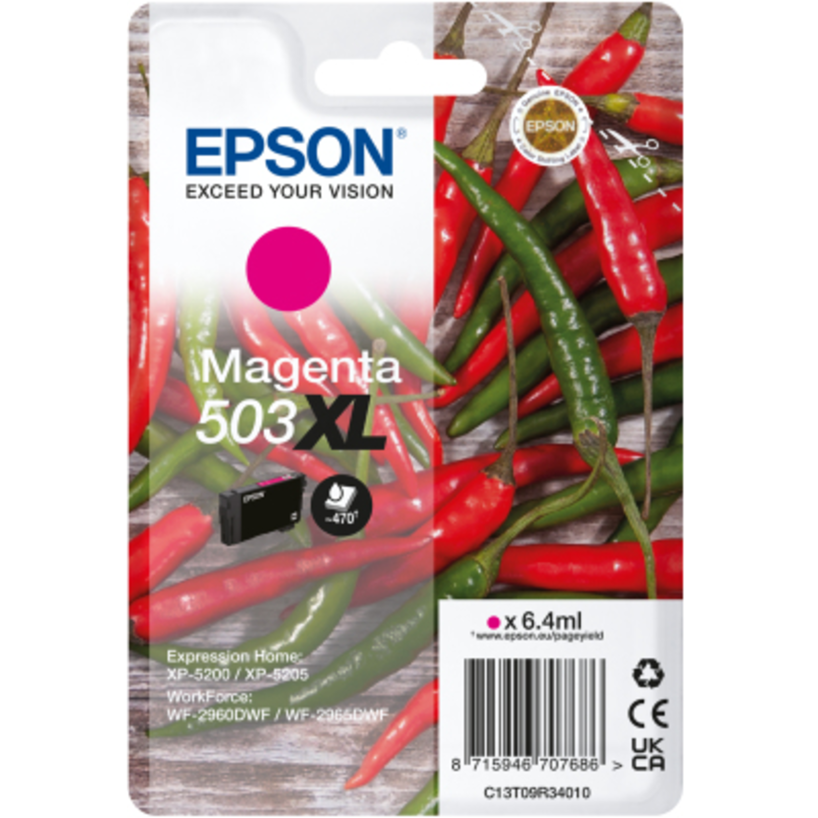 Epson 503XL 6.4 Ml XL magenta Original Blister with RFacoustic Alarm Ink Cartridge