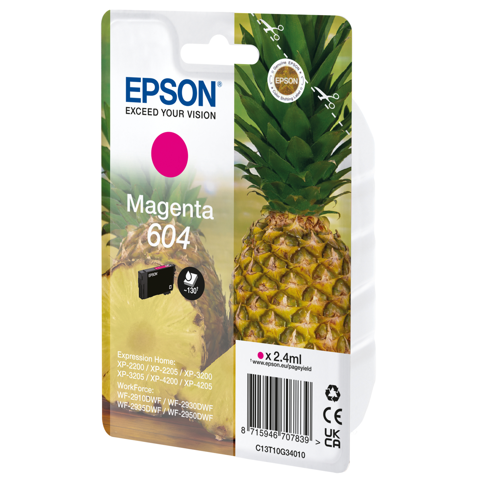 Epson 604 2.4 Ml magenta Original Blister with RF Acoustic Alarm Signal