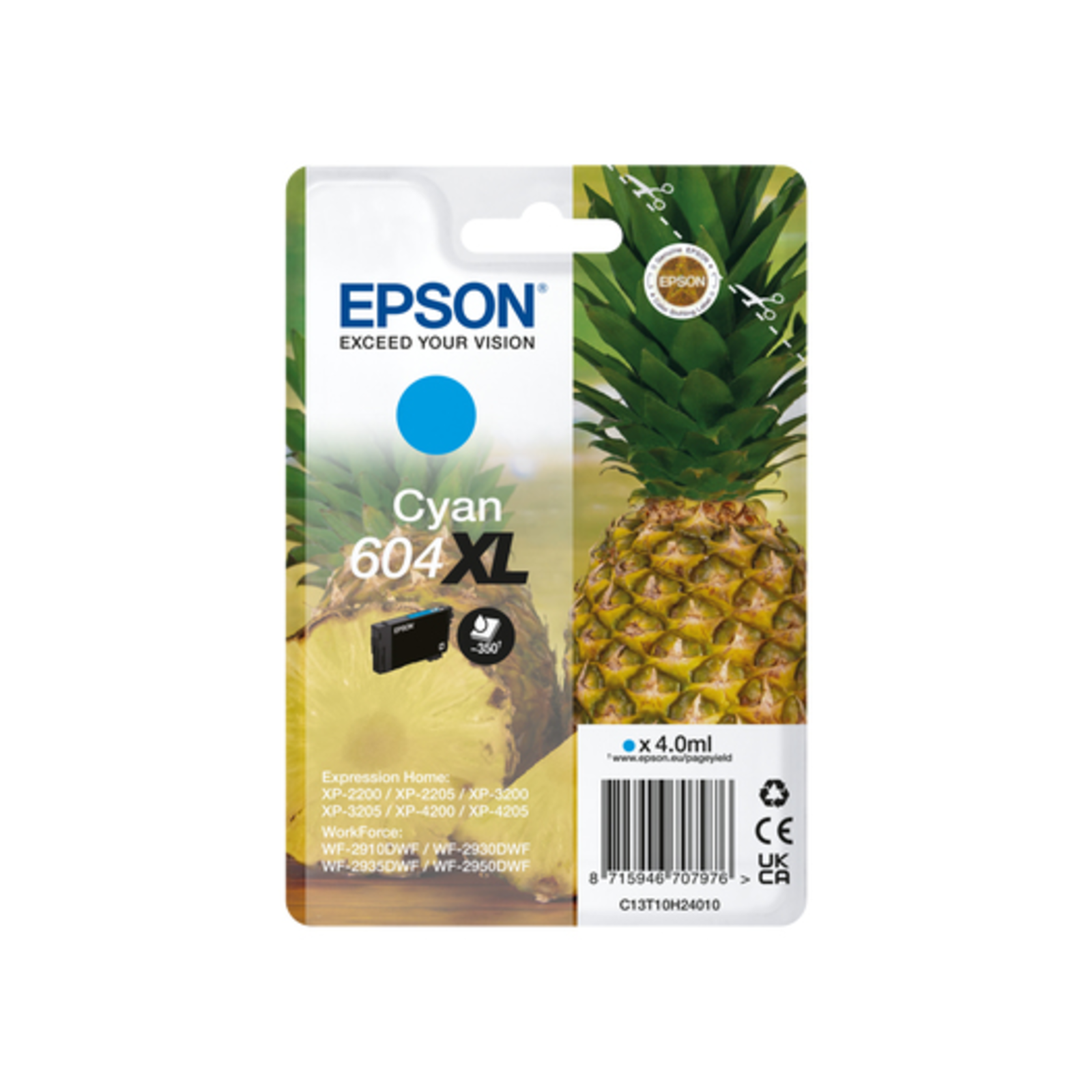 Epson 604XL Singlepack cyan 350 Pages Ink C13T10H24010