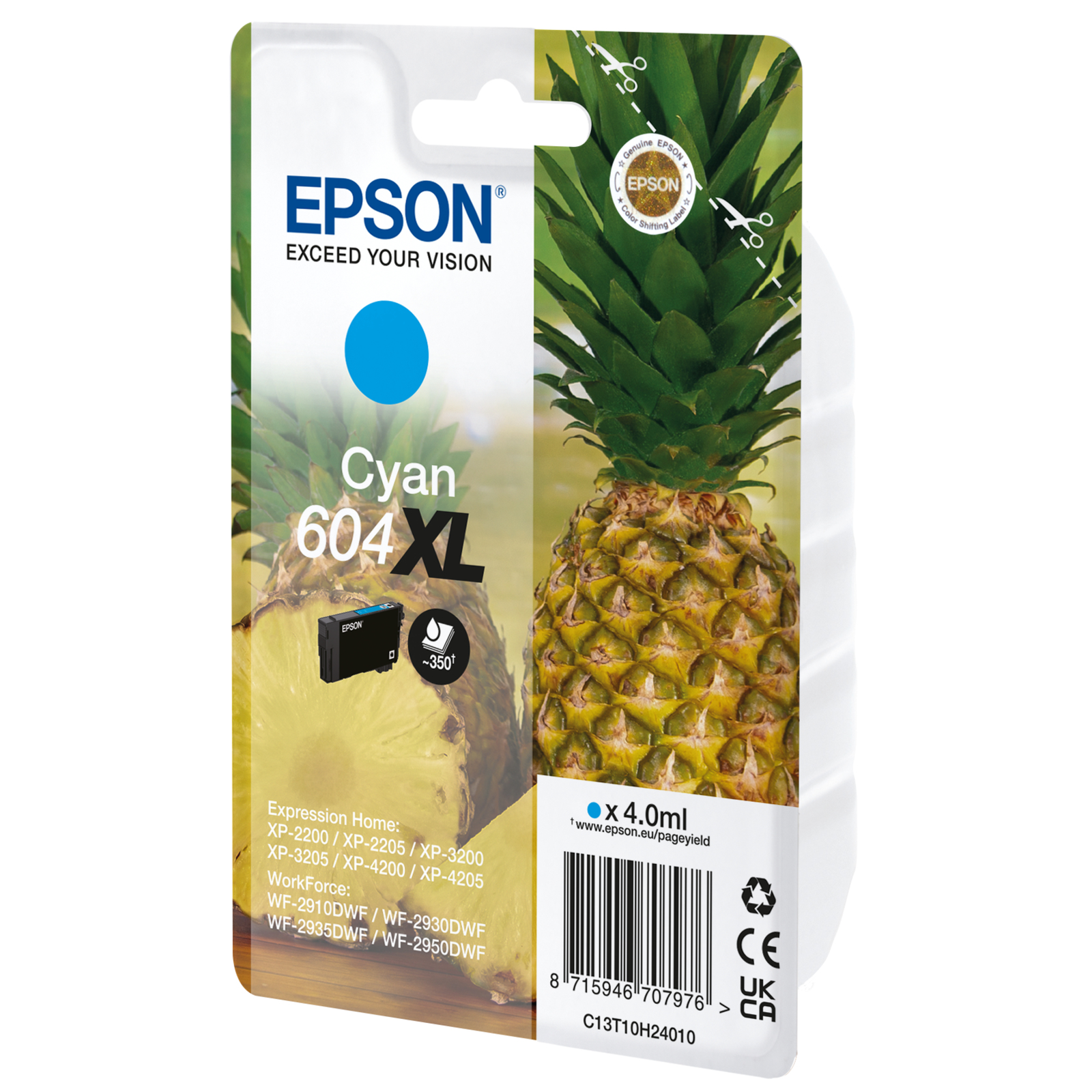 Epson 604XL 4 Ml cyan Original Blister with RFacoustic Alarm Signal Ink Cartridge