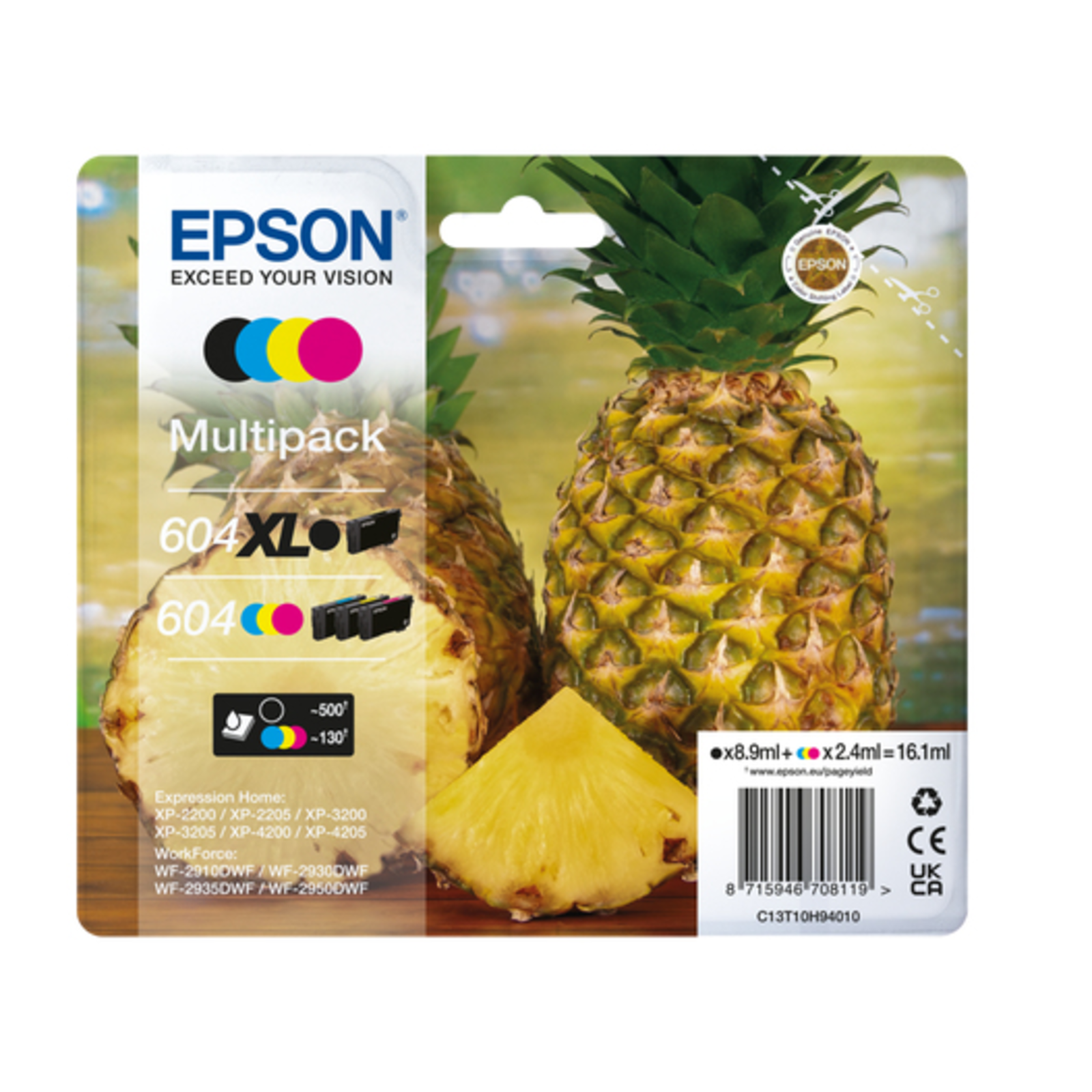 Epson 604XL Multipack Black Yellow cyan magenta Ink C13T10H94010