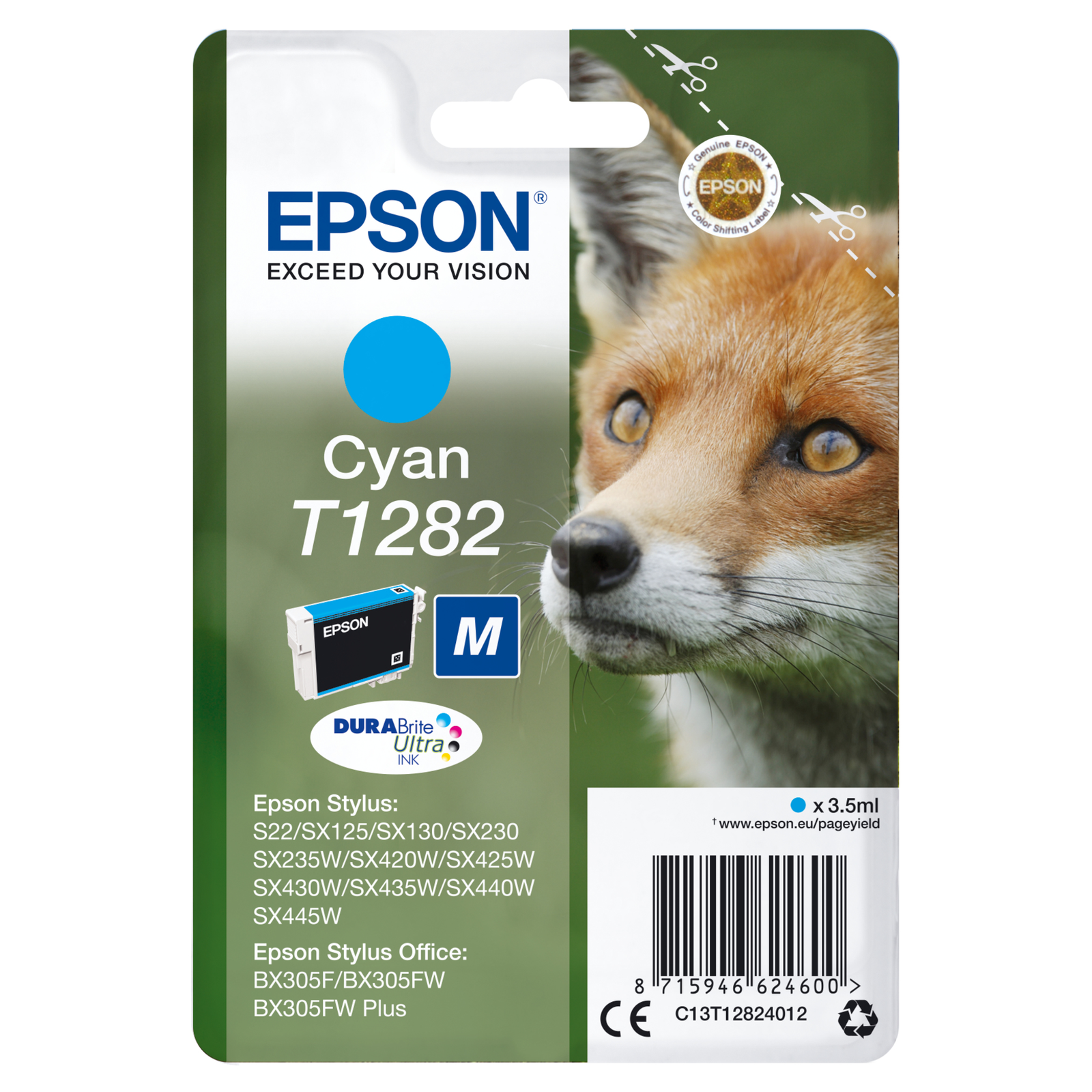 Epson T1282 3.5 Ml Size M cyan Original Blister Pack Ink Cartridge