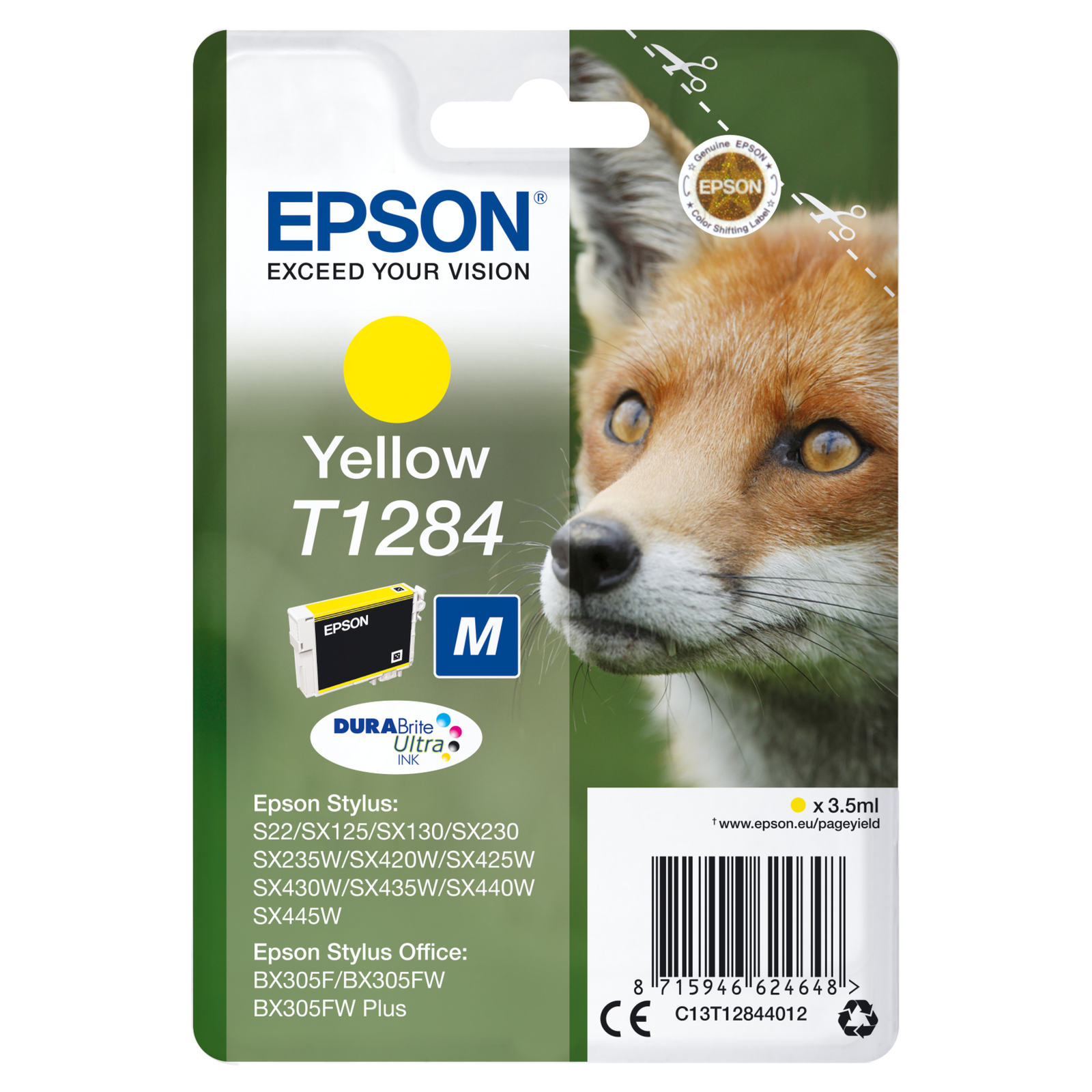 Epson T1284 3.5 Ml Size M Yellow Original Blister Pack Ink Cartridge